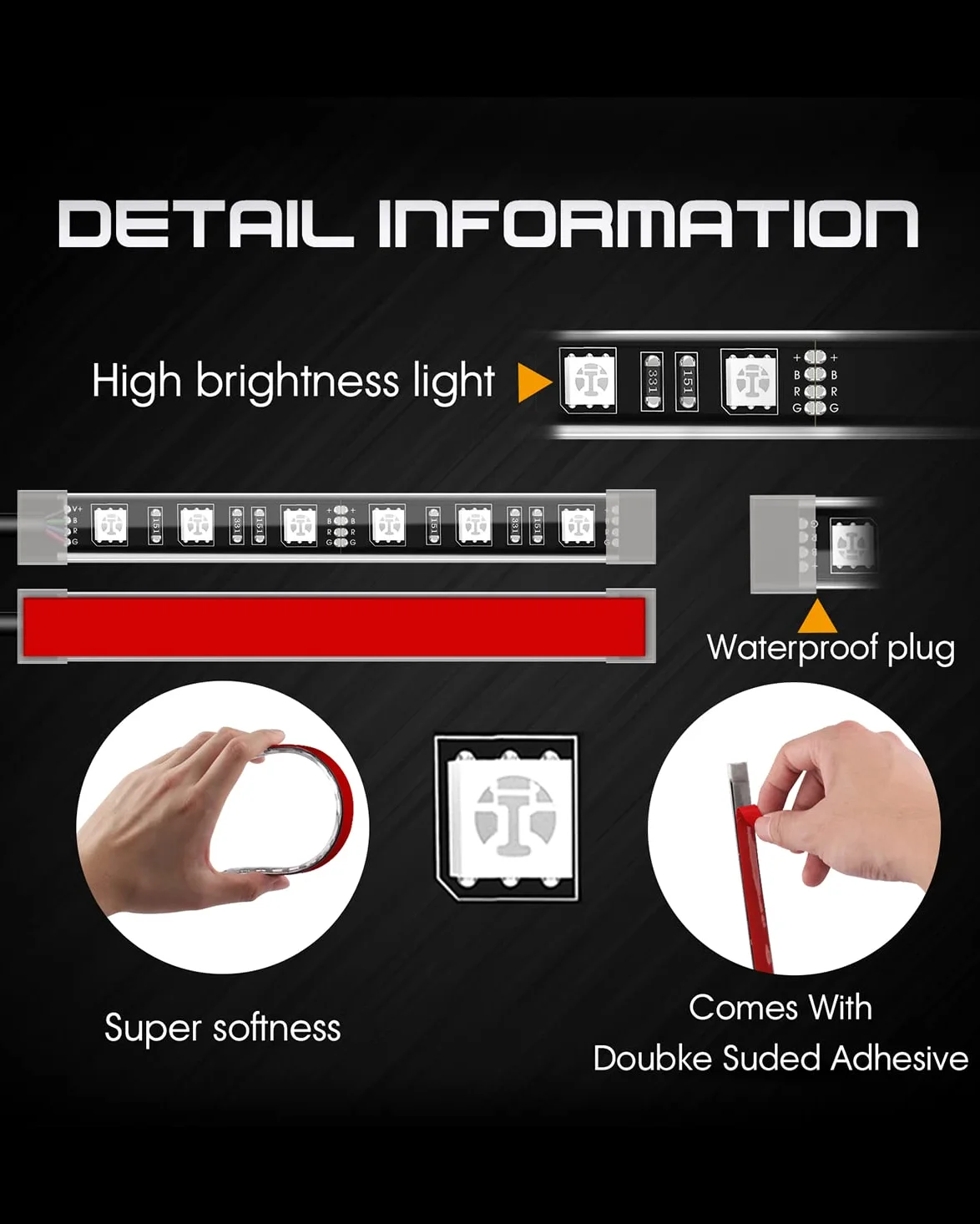 Tira de luces LED para moto