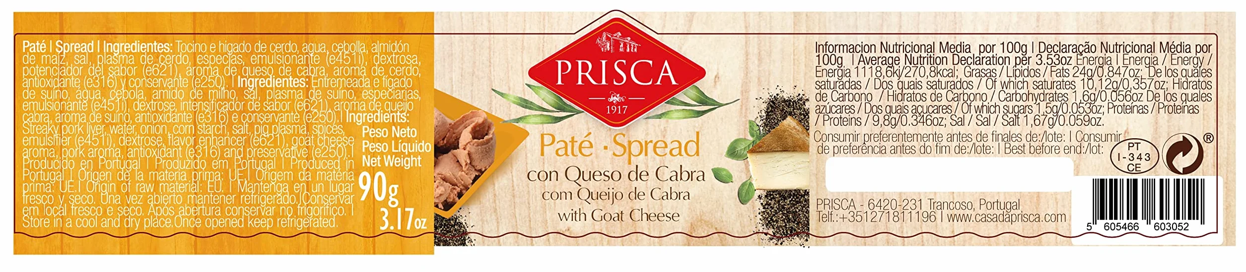 Surtido de Patés 6×90g con Vino de Oporto, Jamón y Queso de Cabra