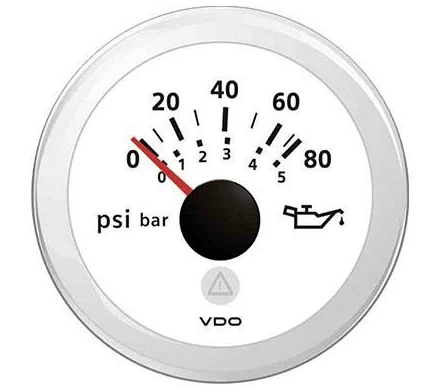VDO - Indicador de presión de aceite 0-5 bar 80 psi blanco
