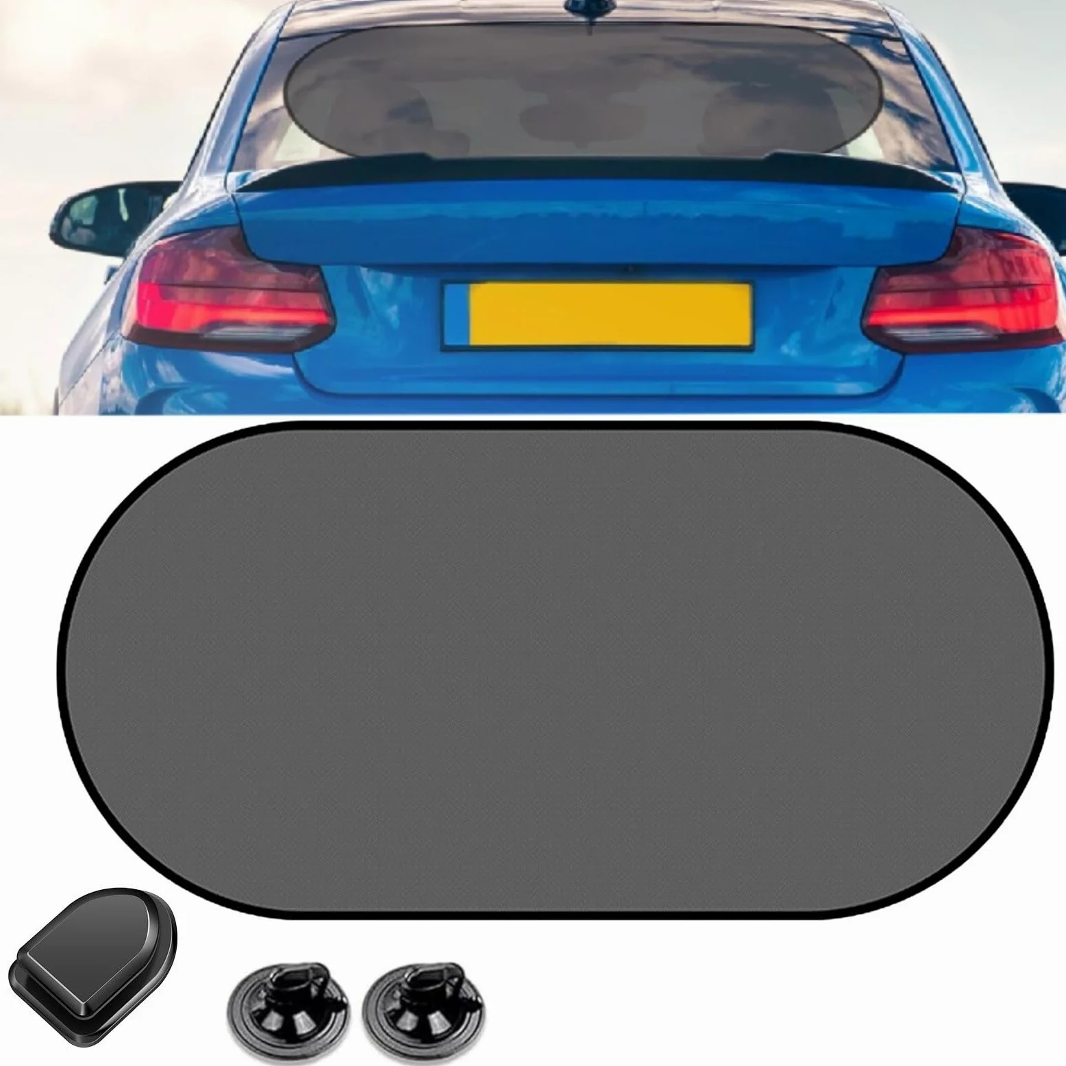 Parasol para Ventana Trasera de Coche,Parasol Coche Ttrasero,Sunshade Trasero Car,con 2 Potente Ventosa,100x50 cm