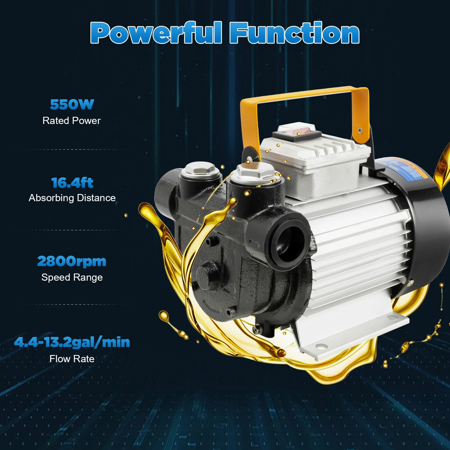 Bomba de aceite para calefacción de diésel, 220 V, 550 W, bomba de extracción de aceite, 20-60 l/min, bomba de combustible para combustible diesel, bomba de transferencia portátil para barcos