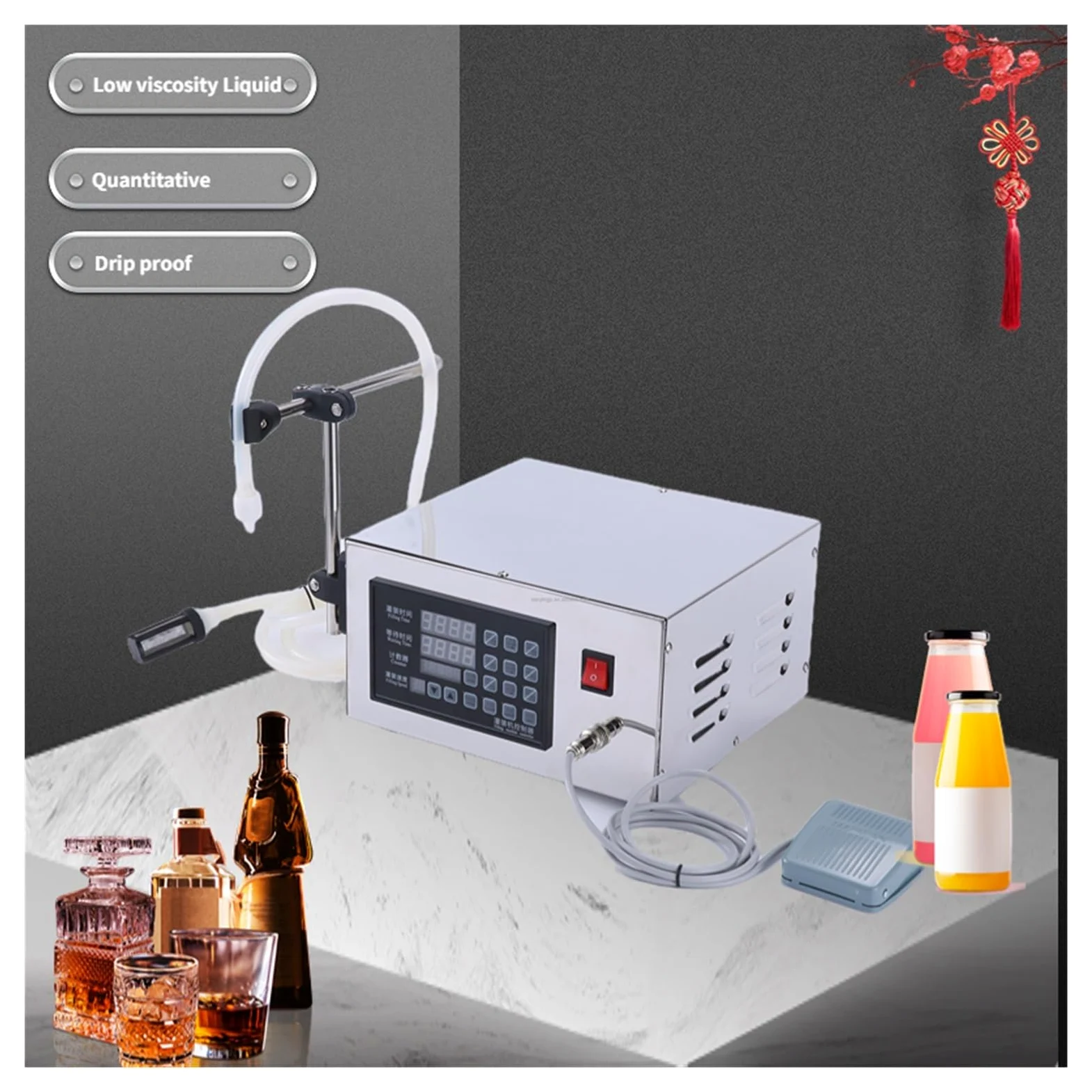Máquina llenadora de líquidos, máquina llenadora con pesaje, máquina llenadora de líquidos semiautomática con bomba digital para jugo, agua y aceite, llenado de líquidos con alta precisión y funcion