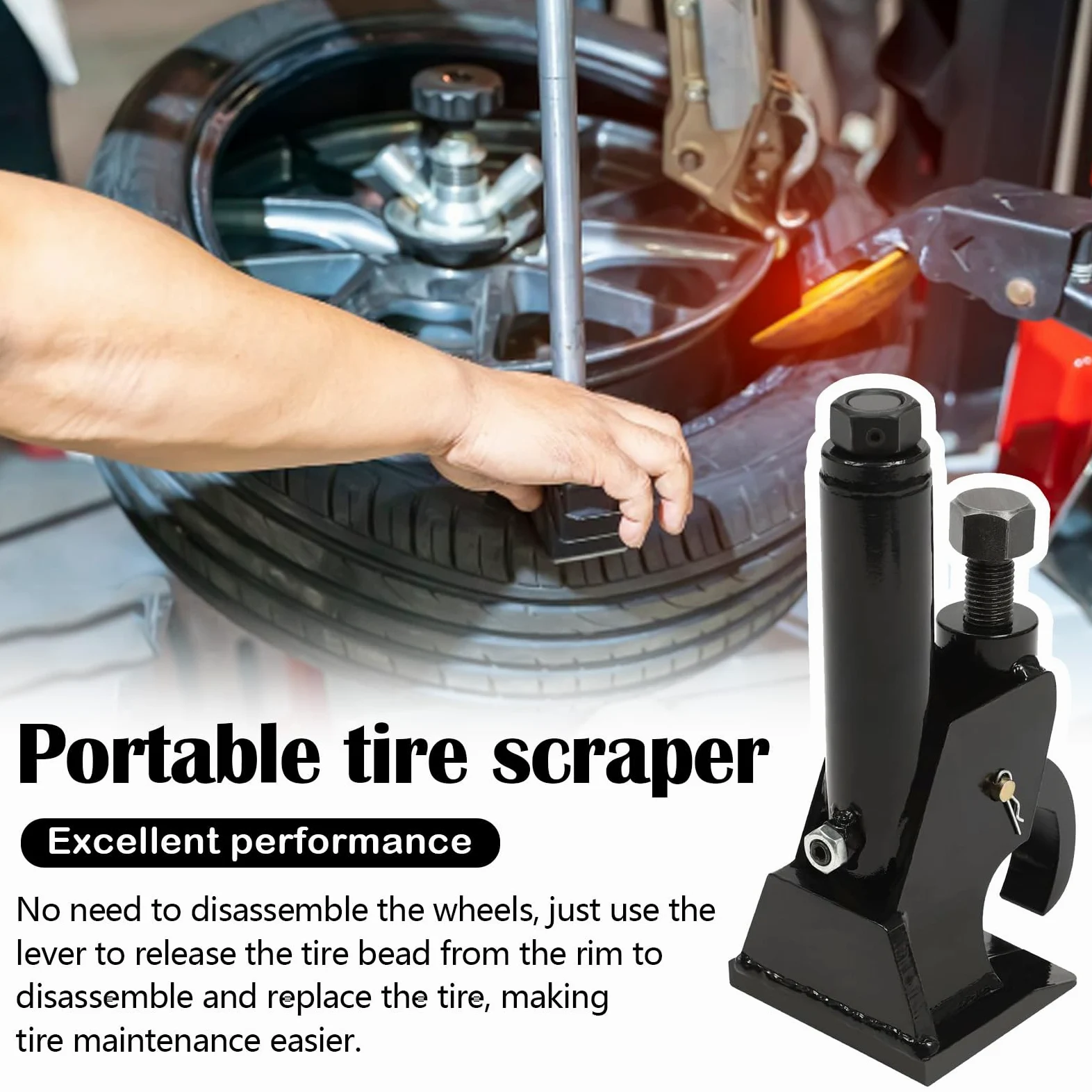 Desmontadora de Neumáticos Manual, Extractor de Talones para Neumáticos de 96,5cm - 106,7cm Herramienta para Cambiar Neumáticos para Camiones Tractores Automóviles Neumáticos