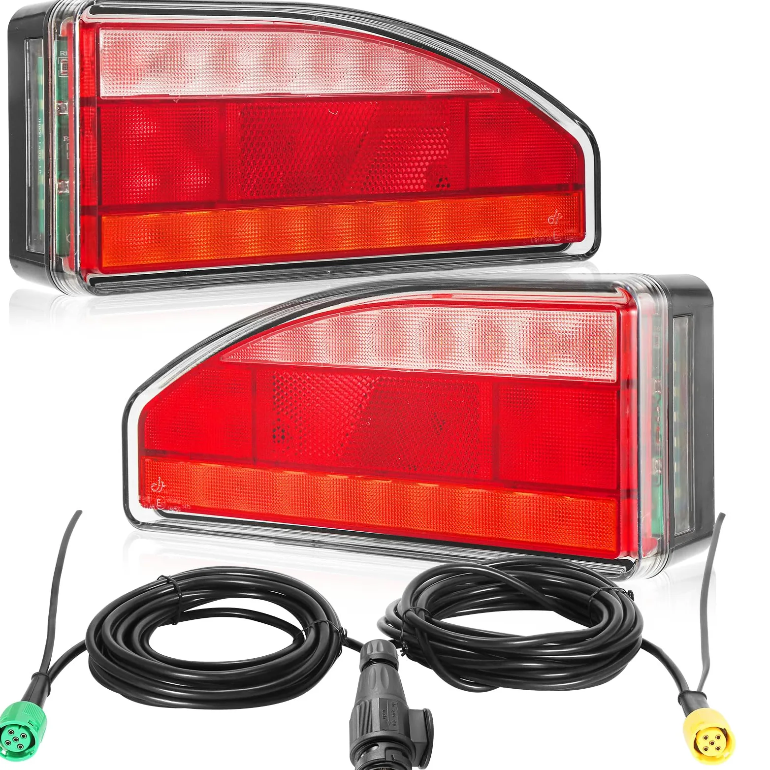 Pilotos Traseros Remolque 13pines LED 12/24V Homologados 7Funcione Luz Antiniebla/Piloto Marcha Atrás/Luces de Matrícula