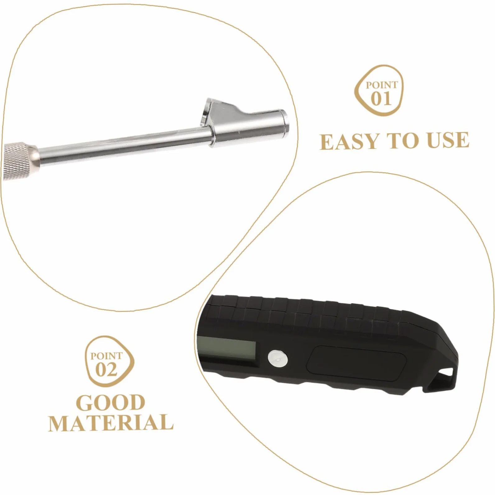 Mobestech 5piezas Medidor Digital De Presión De Neumáticos De Alta Precisión Herramienta Portátil Para Medición De Presión De Neumáticos De Camiones y Vehículos