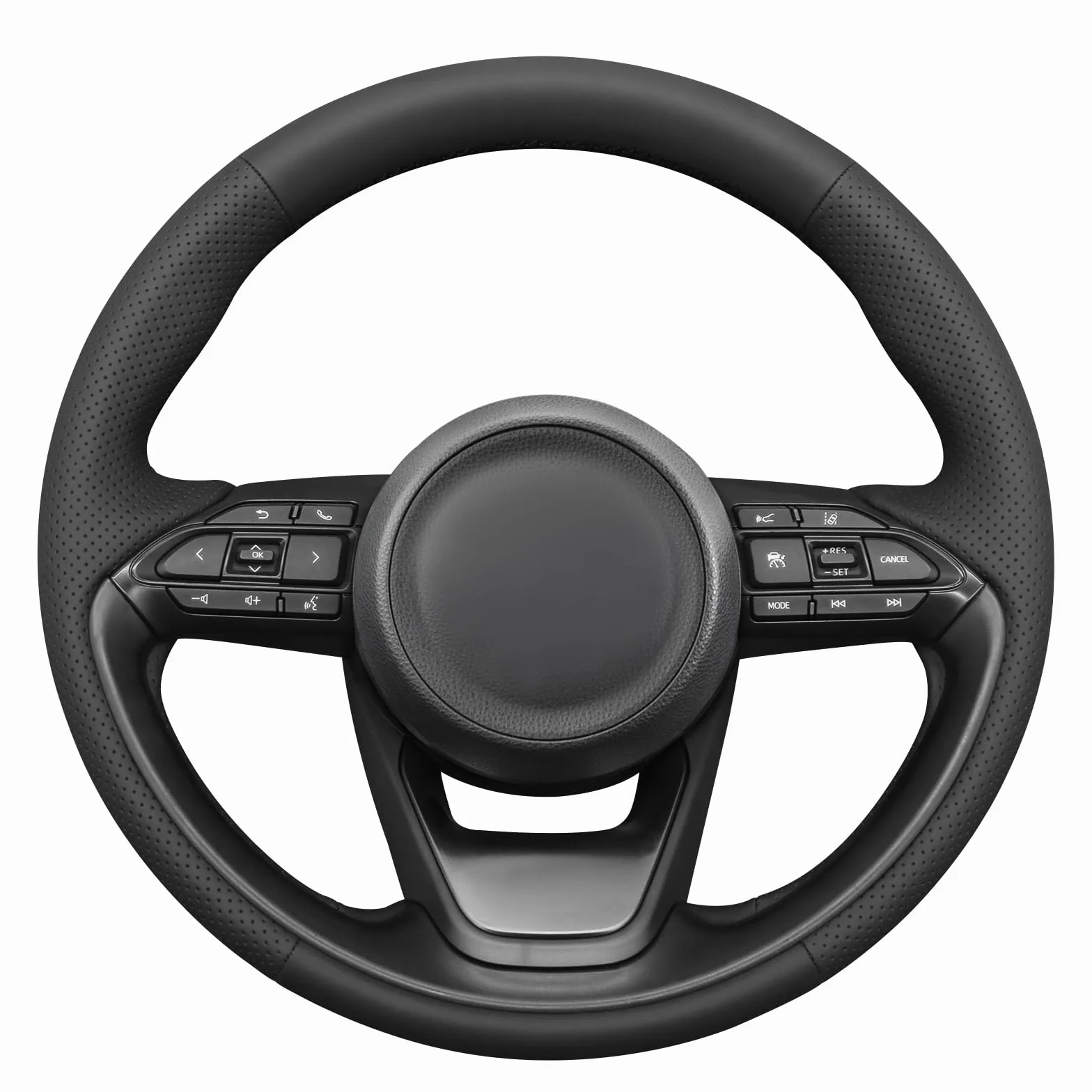 MEWANT Fundas para Volante de Coche Cosida a Mano para Toyota Yaris IV (XP210) 2020-2024 / Yaris Cross 2021-2024 / Aygo X 2022-2024 | Volante de Coche Cosida a Mano / Toyota Yaris IV (XP210) 2020-2024 / Yaris Cross 2021-2024 / Aygo X 2022-2024 Transpirabl