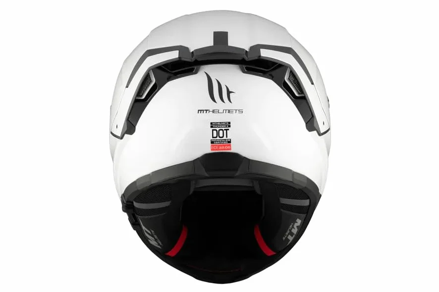 Casco MT Thunder 4 SV – Casco Moto Integral con Visor Solar Full Vision, Pantalla Antivaho Compatible con Pinlock, Interior Lavable y Calota HIRP | Homologado ECE 22.06 & Dot Blanco Brillo Talla M