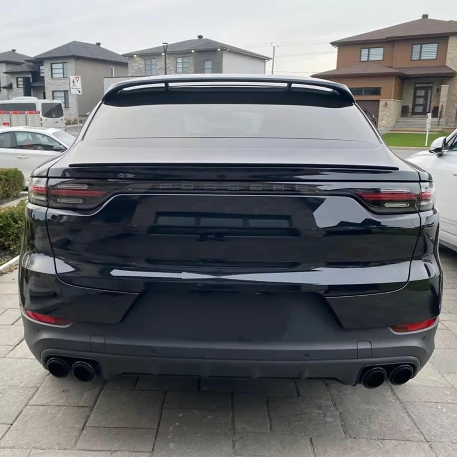 Tubo de Escape para Cayenne 9Y0 SUV 3.0 2018+ Gasolina Punta de Escape Tubo de Escape cudruple Gasolina Negro
