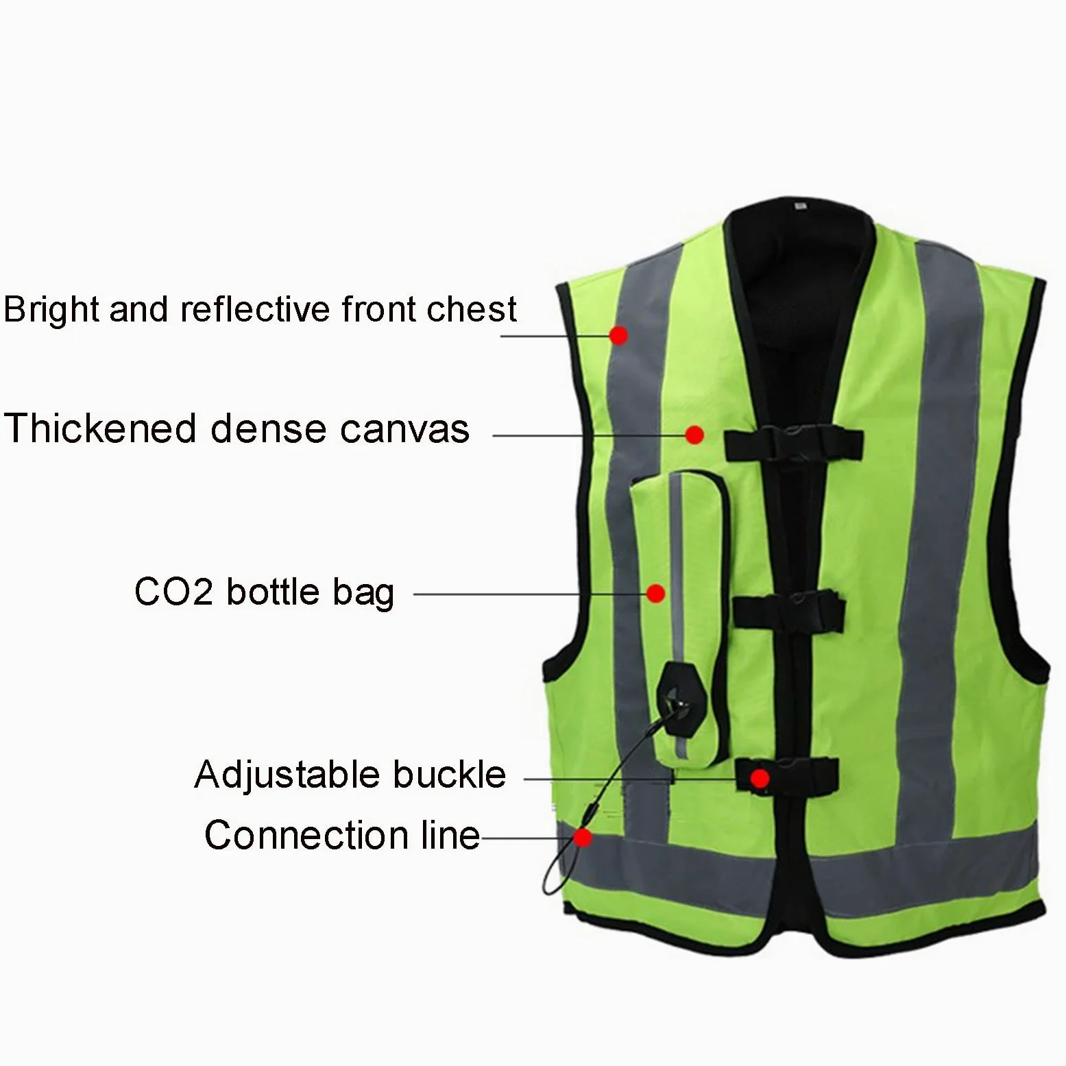 Chaleco De Airbag De La Motocicleta Chaleco De Airbag Reflexivo De Los Hombres Suspensión / Cremallera, Tamaño Ajustable Utilizado En Equitación Ecuestre, Equipo De Motocicletas De Bicicleta.