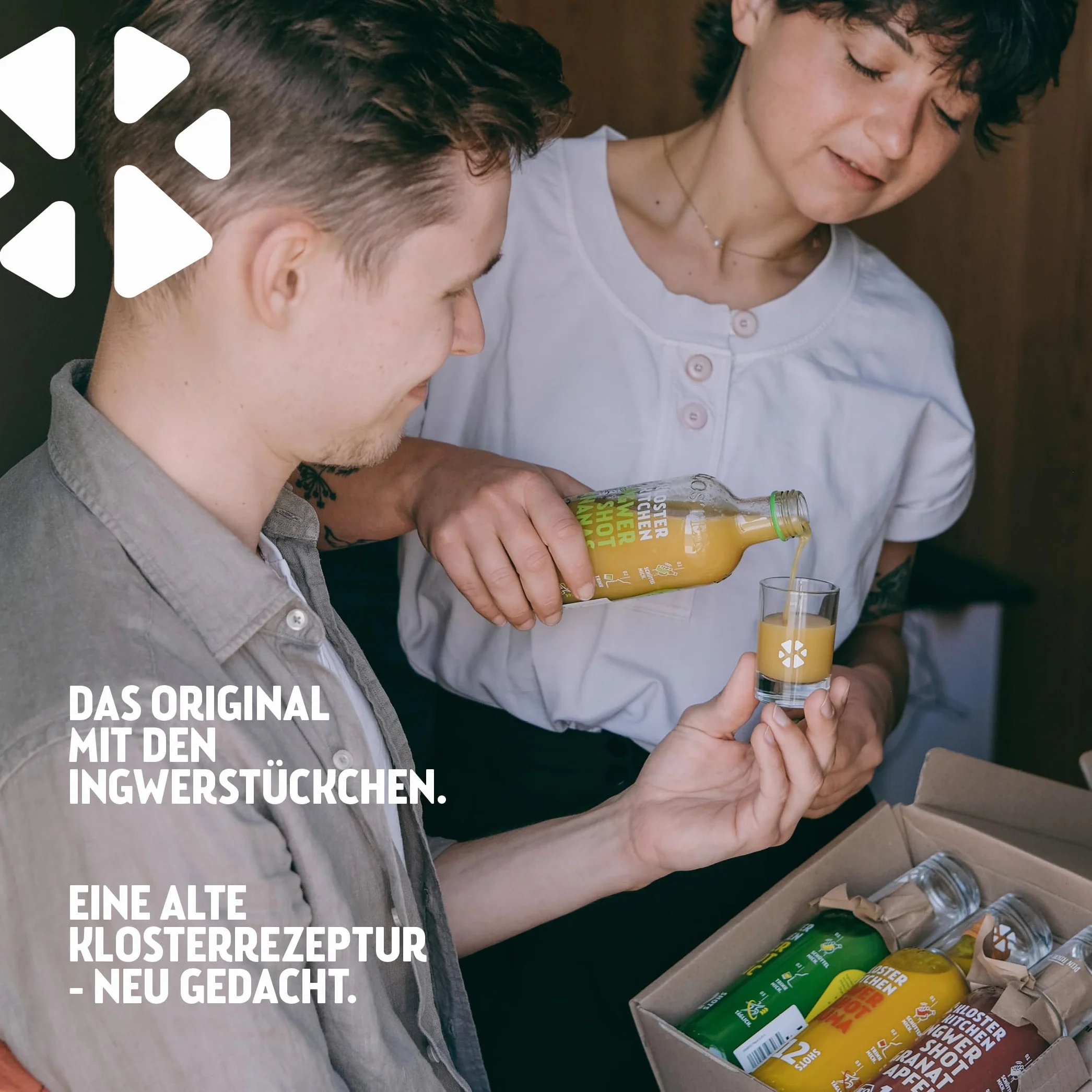 Kloster Kitchen Organiczny zestaw degustacyjny imbiru + 6 x 30 ml z autentycznymi kawałkami, zestaw prezentowy imbirowy, wegański