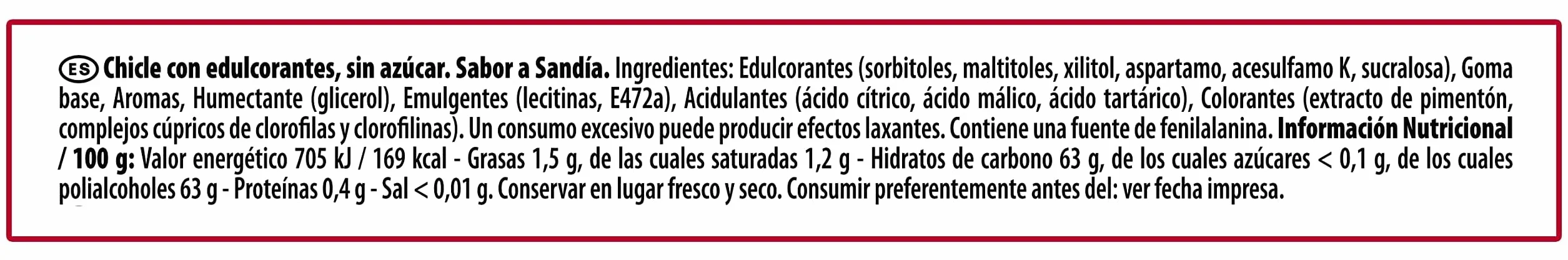 Trident Chicles Láminas Sabor Sandía Senses 69g