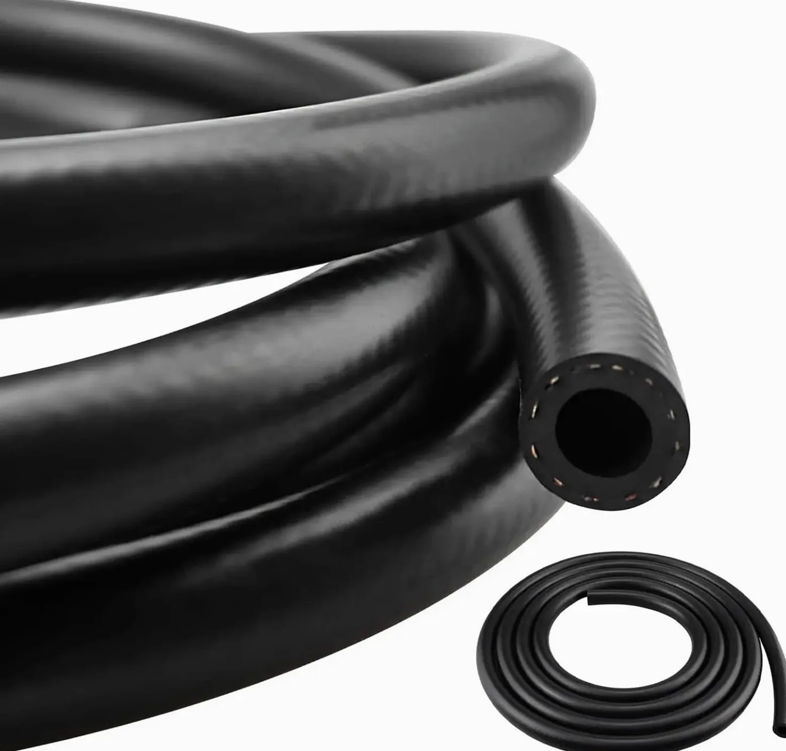 Tubo Gasolina Moto Tubo de aceite de resina de doble capa de 1M, tubo de combustible, tubo de sujeción de alambre resistente al aceite, manguera de gasolina, tubería diésel, núcleo negro de 6 ~ 14mm(5