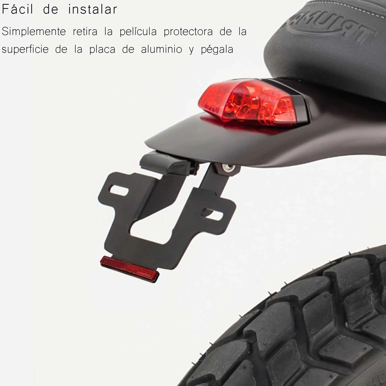 evermotor Catadioptrico Reflector trasero para motocicleta, Homologado E4, 2 piezas reflectoras de ojo de gato en la parte trasera con placa de aluminio autoadhesiva