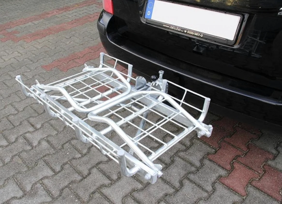 Portaequipajes con Soporte a Enganche de remolqu, Portavehículos de Carga con Mecanismo basculante
