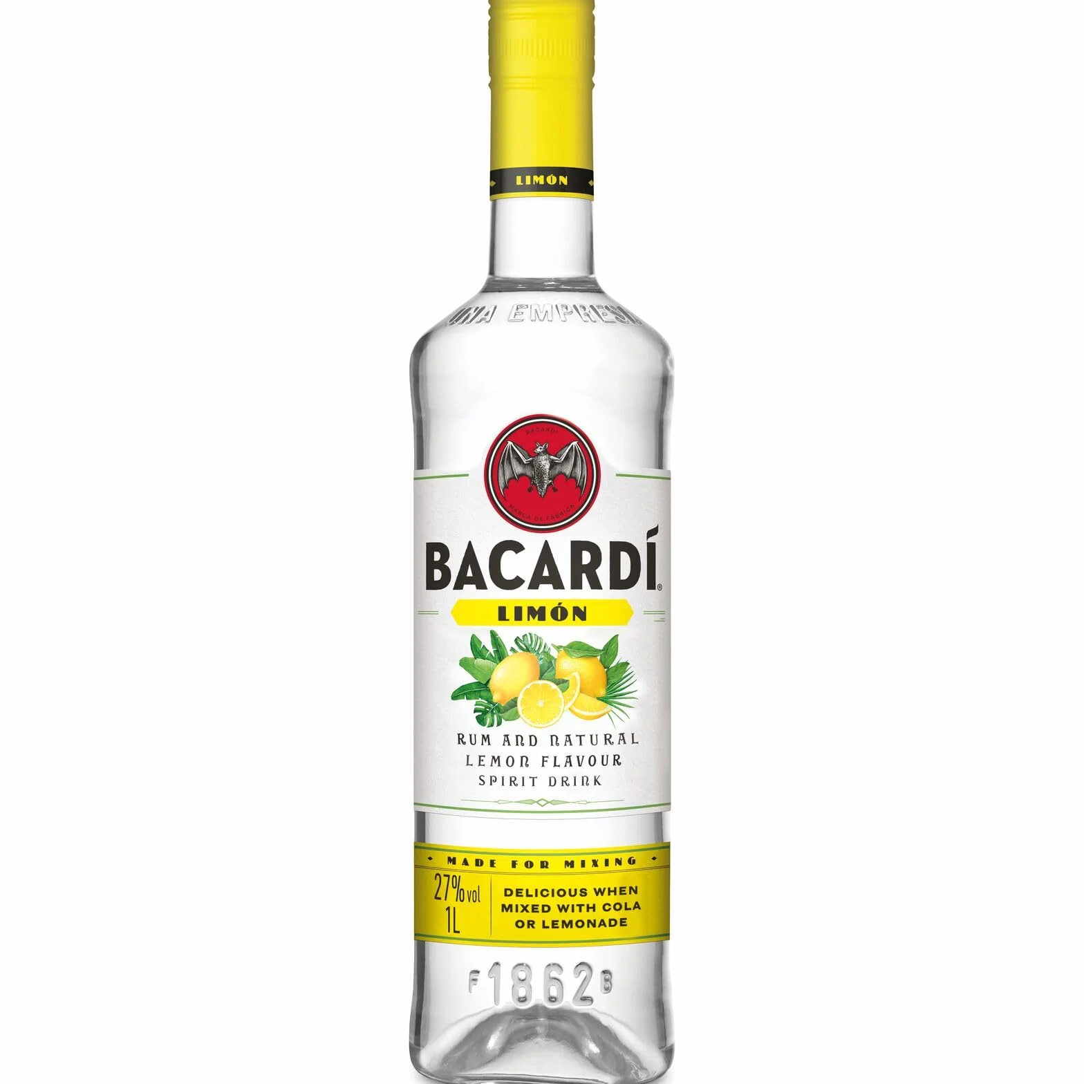 BACARDÍ Limón Ron Blanco Mezclado 27% 1 L