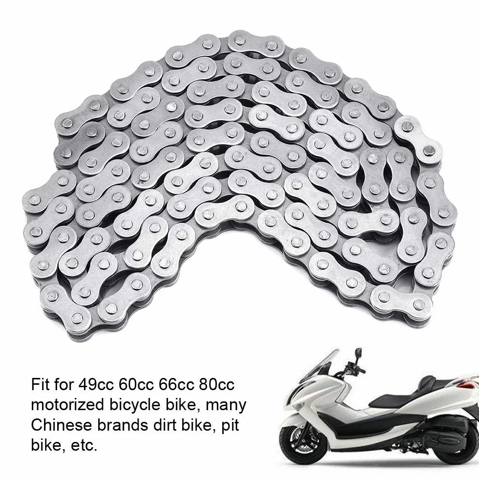 Yctze para cadena bicimoto cadena bicimoto Cadena de motor 415-110L Cadena de eslabones de motor de acero inoxidable 415H cadena bugie reemplazo para bicicleta motorizada