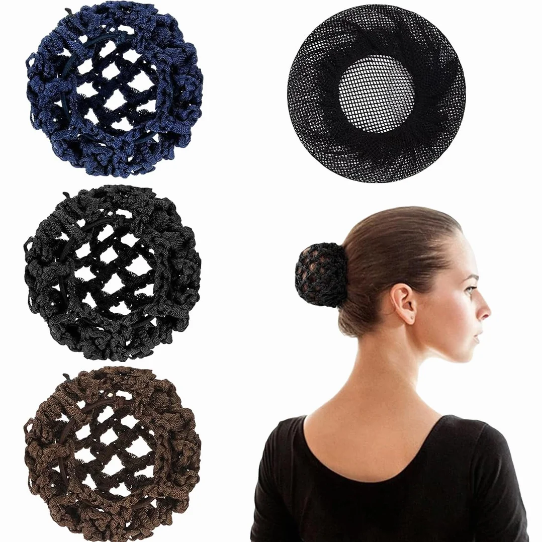 Redecilla para Cabello con Lunares 4 Piezas - Mallas Elásticas para Ballet y Baile