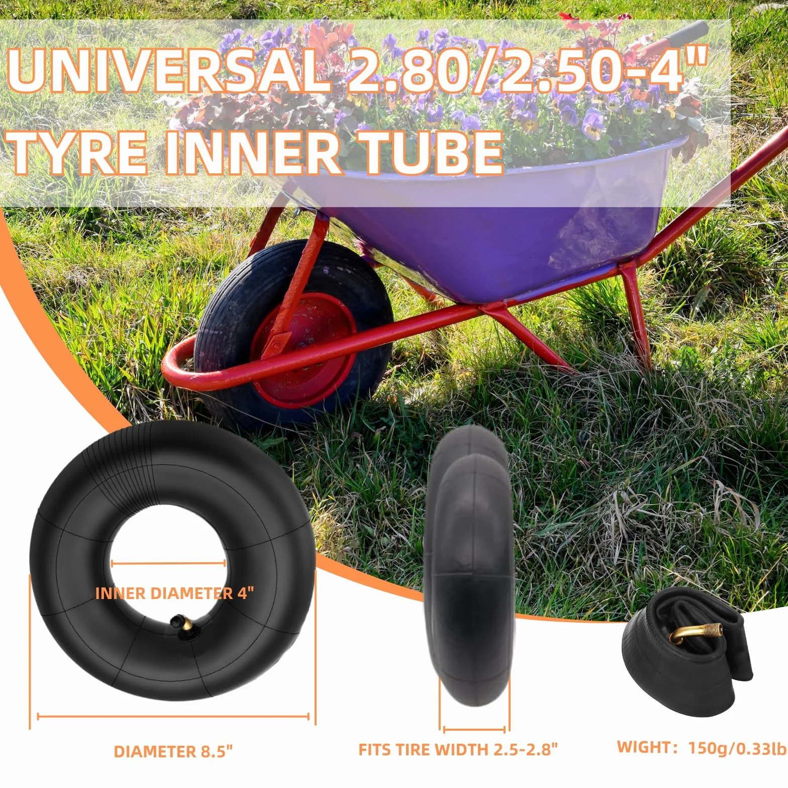 Paquete de 2 cámaras de aire 2.80/2.50-4 para Razor Scooter e300