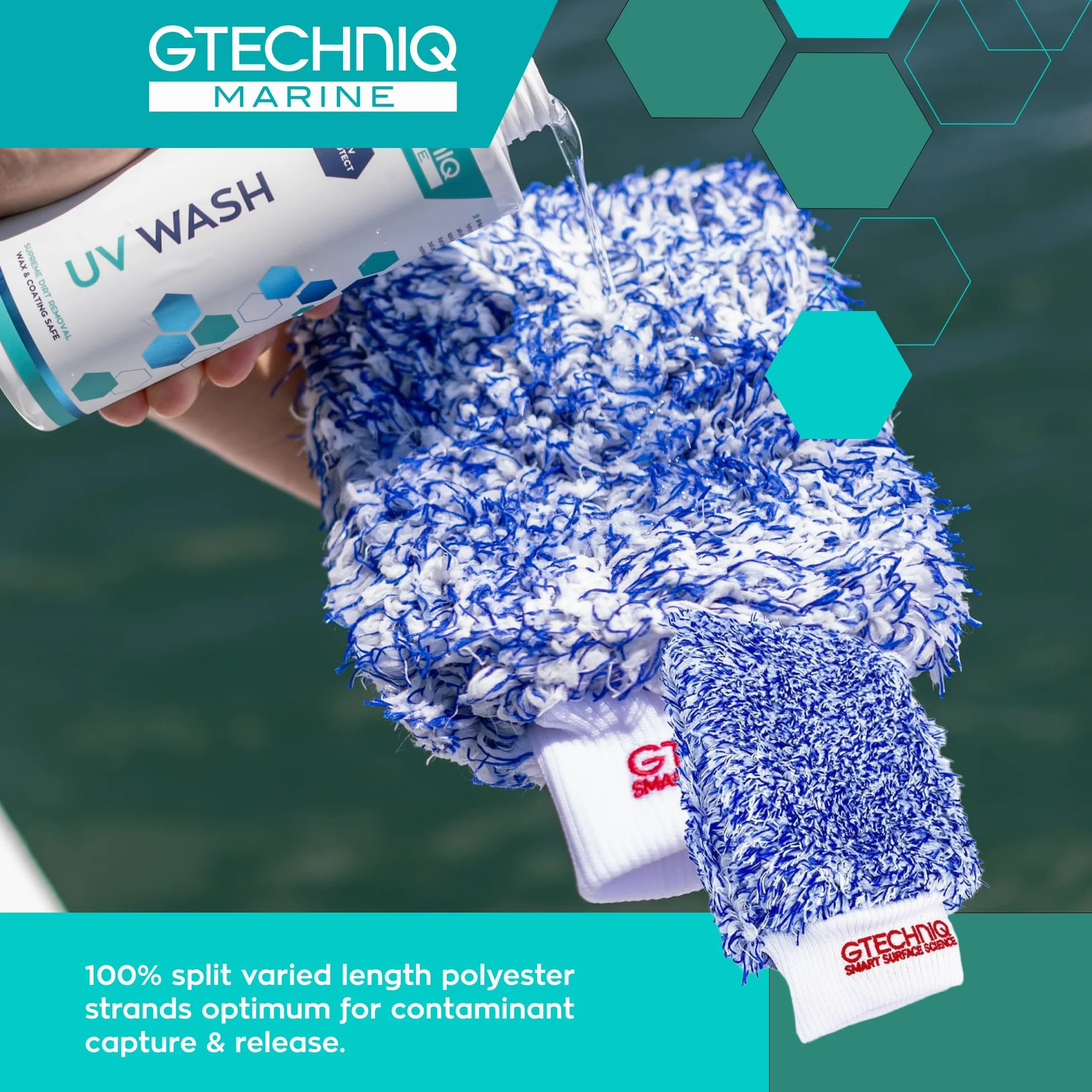 Gtechniq Manopla de Microfibra Cuidado de Superficies Marinas, Unisex Adulto, Azul, Talla única