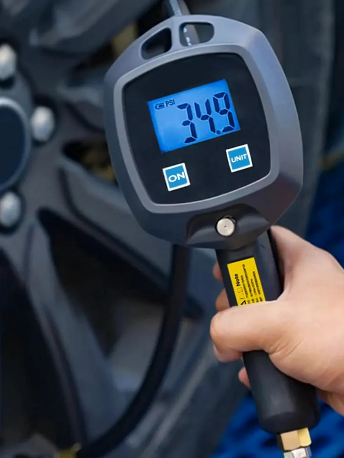 Medidor Digital de Presión de Neumáticos Manómetro Universal para neumáticos de Coche con Pantalla Digital y Manguera de inflado.