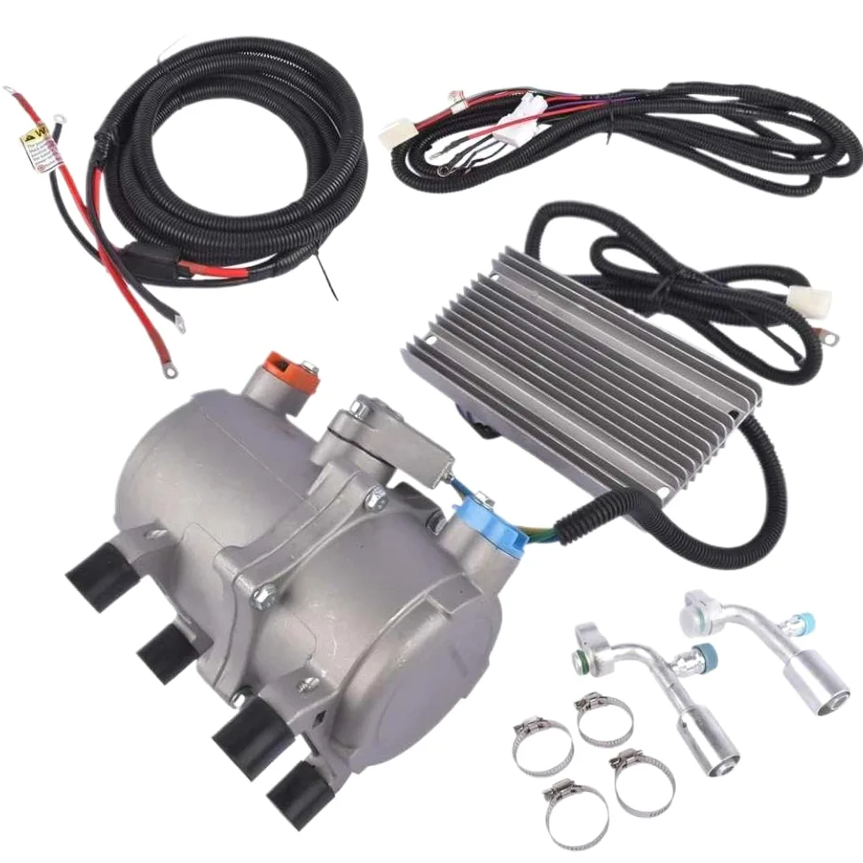Kit de compresor de aire acondicionado de 12 V, compatible con vehículos recreativos, furgonetas, autobuses