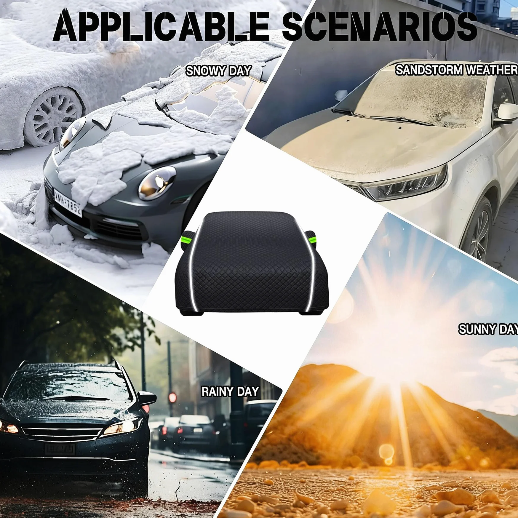 Funda Coche Antigranizo para Jaecoo 5 EV 2025,Funda para Coche Exterior Engrosamiento Impermeable Anti-UV Transpirable+Tira Reflectante+ Cremallera Lateral