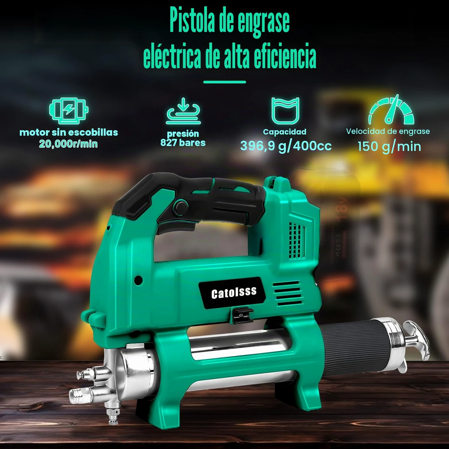 Compresor de grasa para batería Makita 18V, presión de 12000 PSI, manguera de alta presión de 100 cm, compresor eléctrico sin escobillas para camiones, granjas, construcción y bricolaje (sin