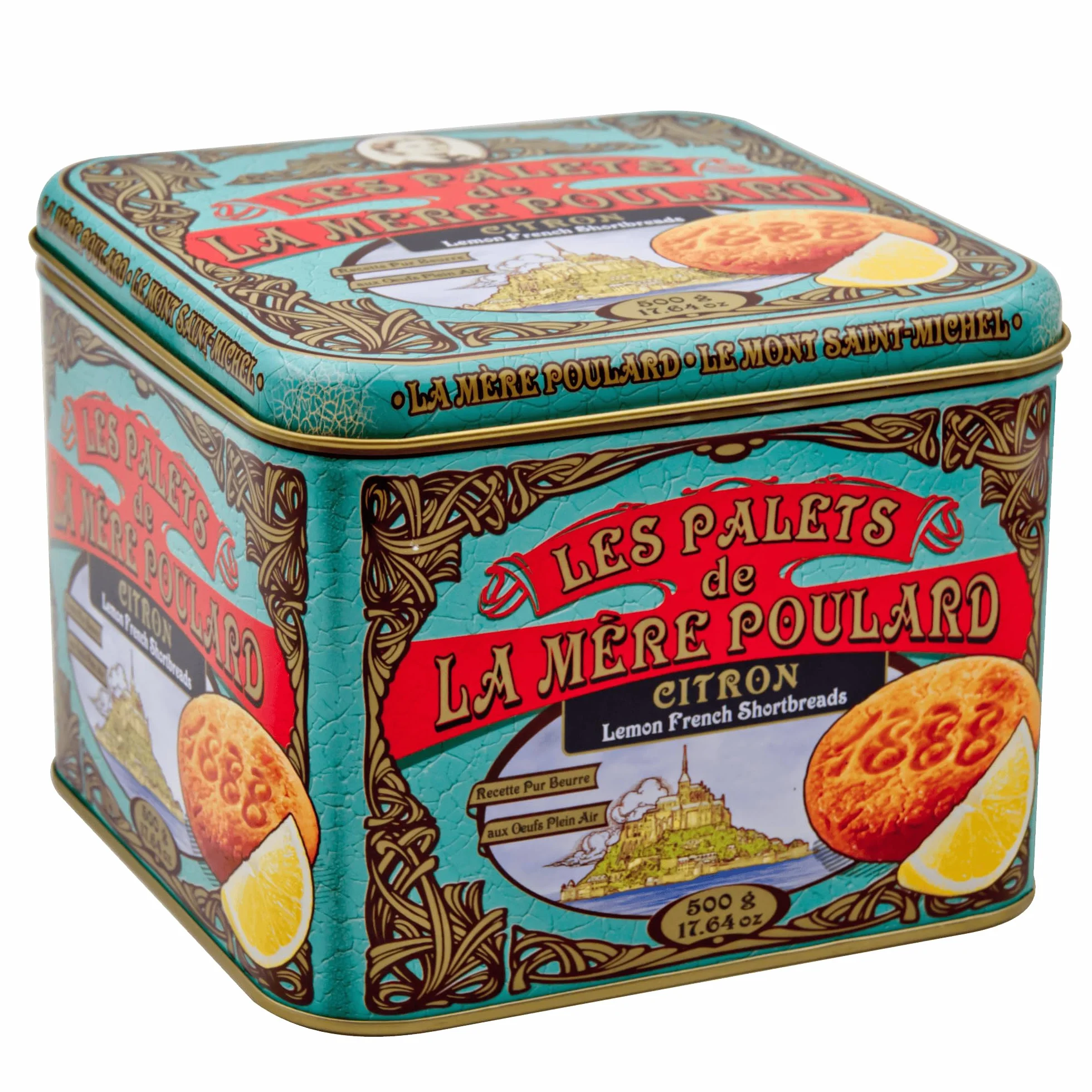 La Mère Poulard galletas tipo palets mantequilla limón gruesas crujientes Lata 500g