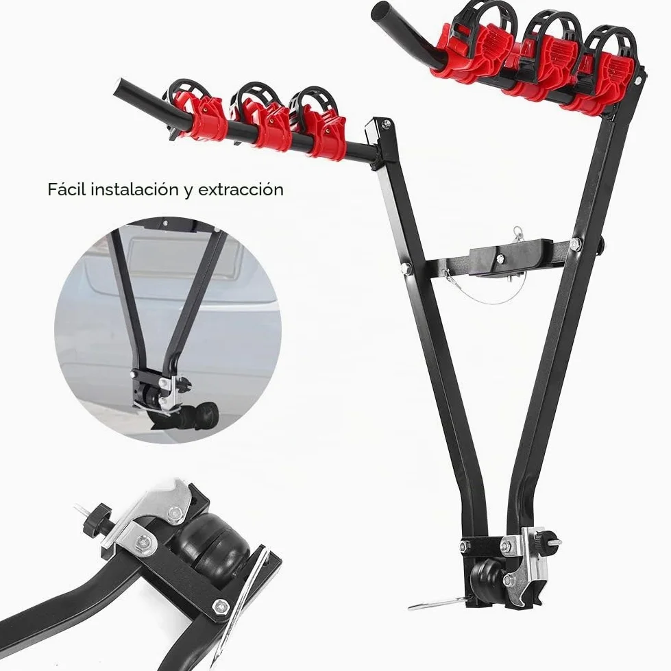 Soportes Universales para Portabicicletas, 3 Bicicletas, Soporte para Remolque, Portabicletas para Maletero de Automóvil