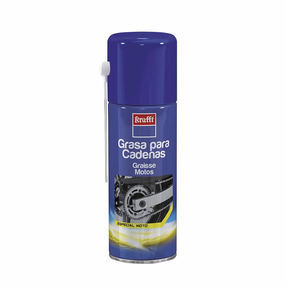 Krafft Grasa Cadena Moto y Lubricante Cadena Bicicleta, Grasa en Spray 400 ml