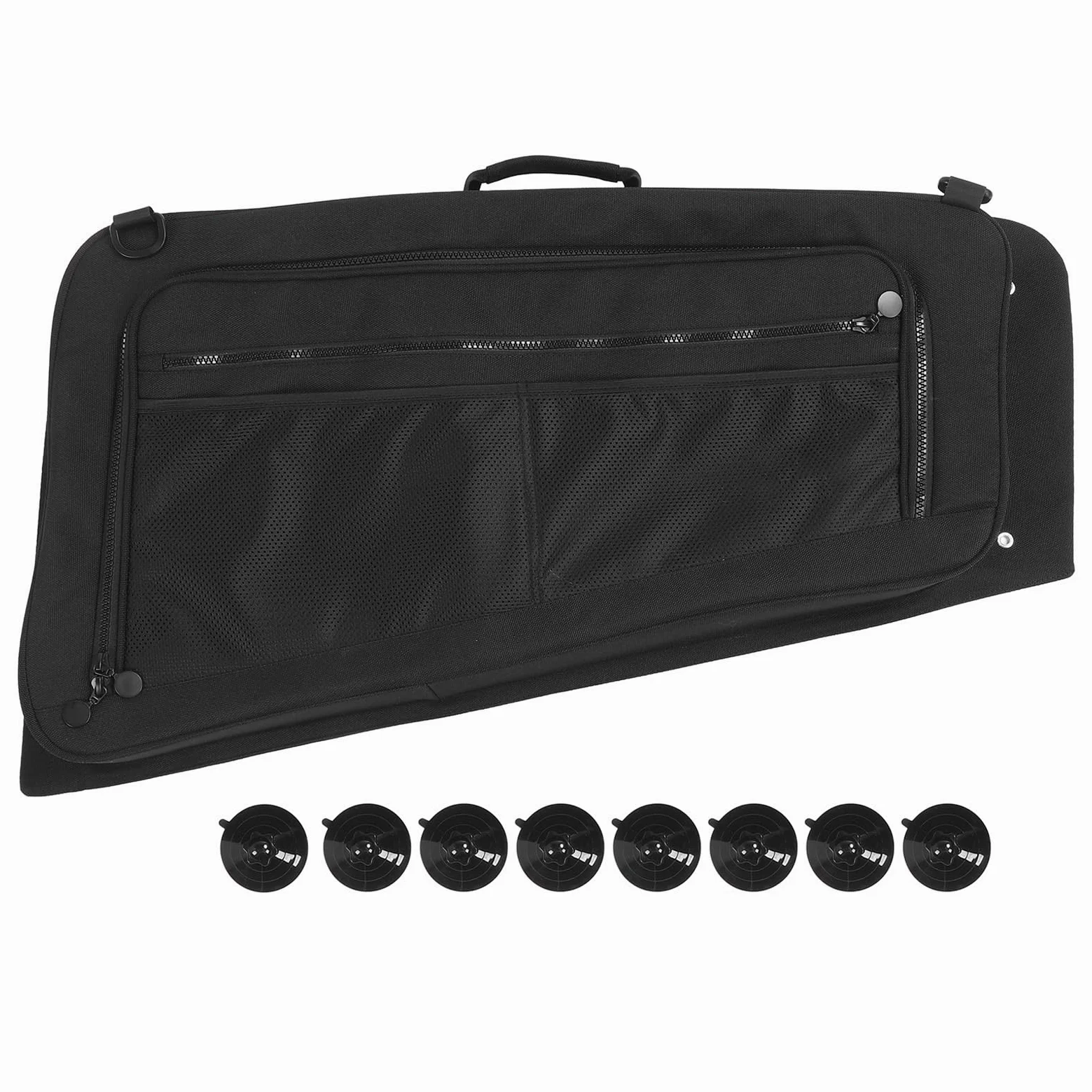 Aramox Bolsa de Almacenamiento para Ventana Trasera de Coche, Tela Oxford 1200D con Ventosas para una Fácil Instalación, Organiza Elementos Esenciales para Viajes por Carretera y Uso Diario (Ventana
