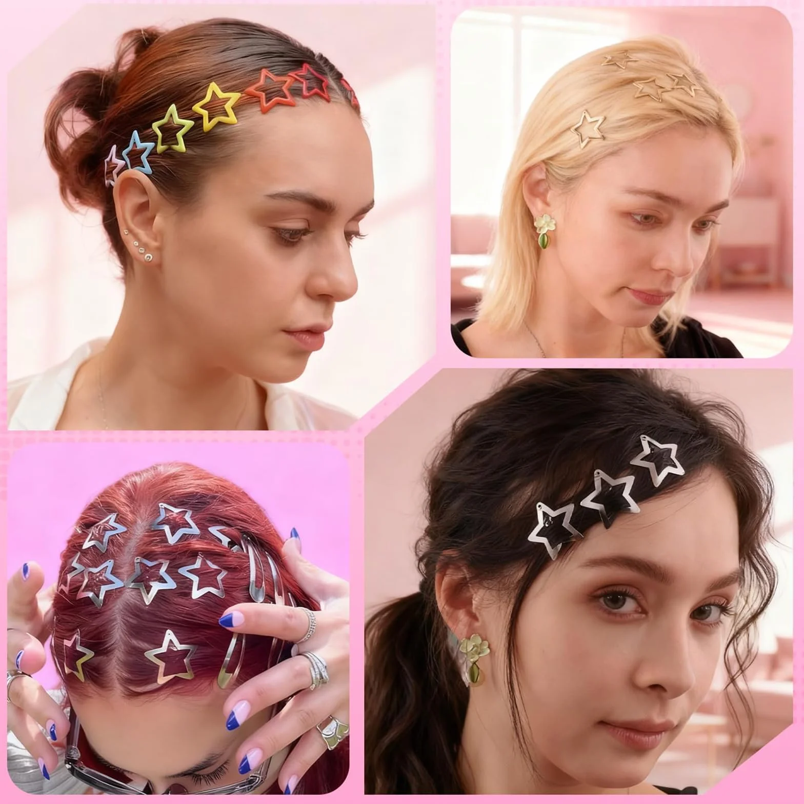 Clips de Pelo Coloridos 3 cm Y2k Antideslizantes Set de Moda