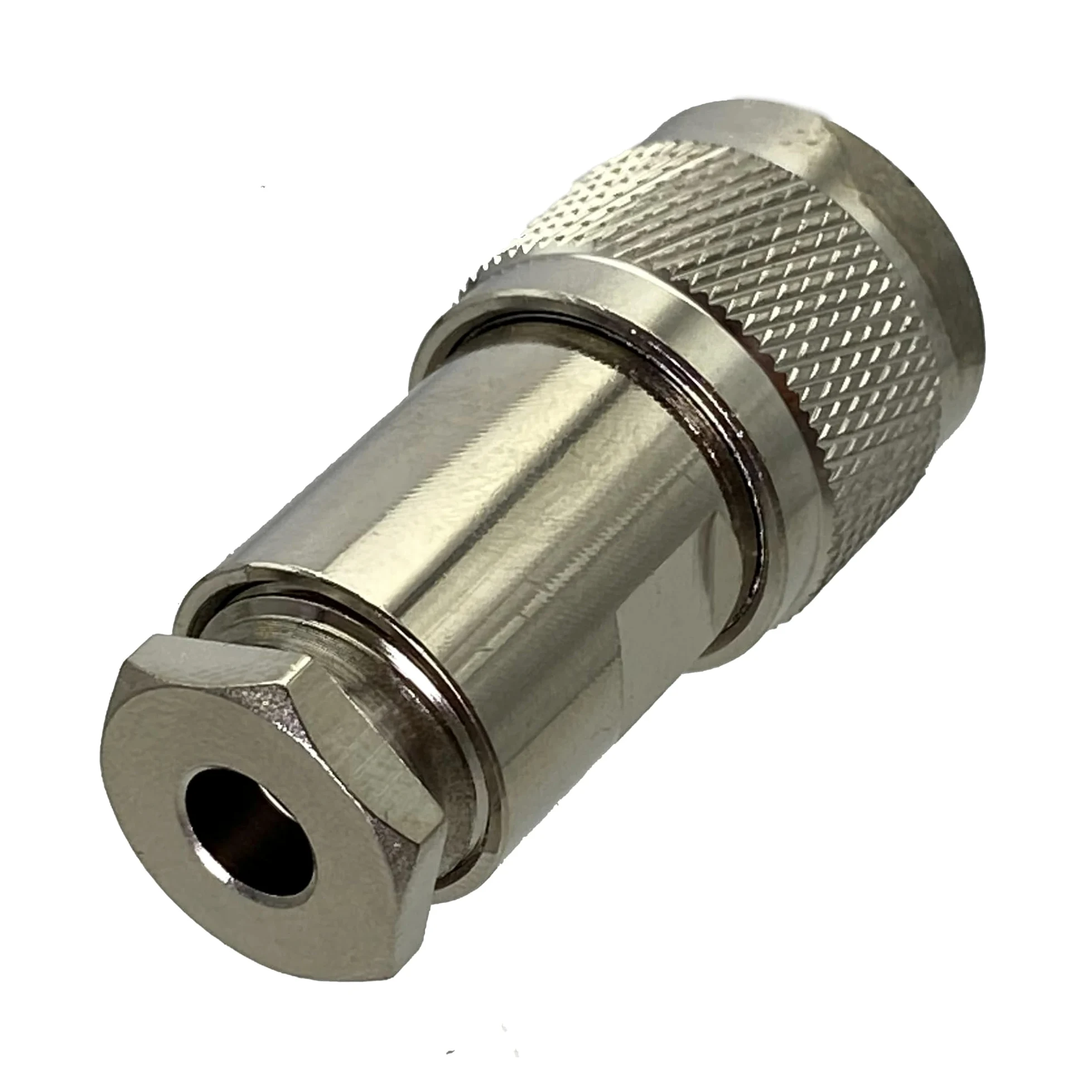 10 Uds N conector macho abrazadera RG58 RG142 LMR195 RG400 Cable RF Coaxial latón terminales de recto
