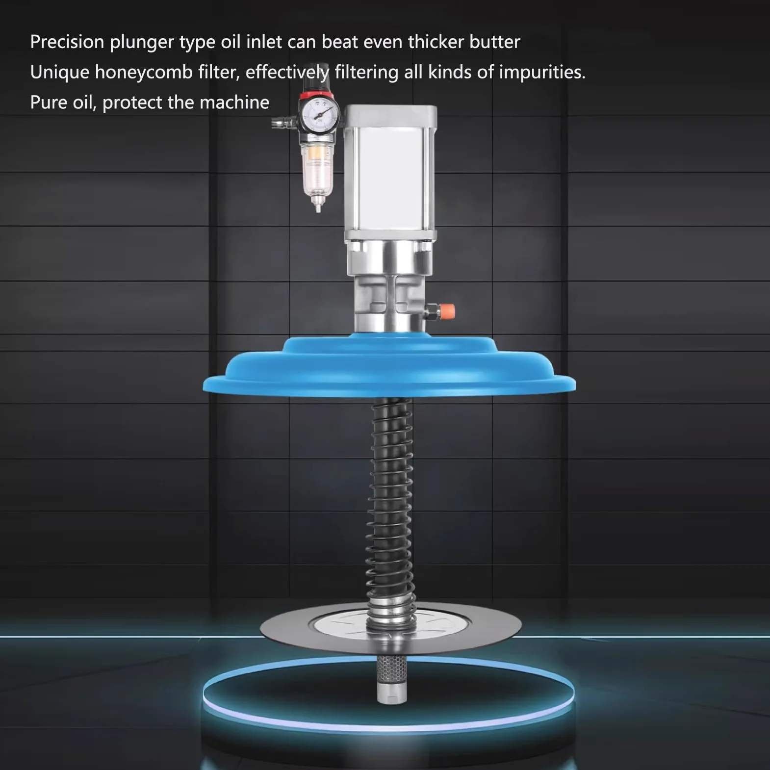 Bomba de grasa para tambores de 5 galones, relación de presión 80:1, compatible con altas temperaturas, ideal para mantenimiento y lubricación de máquinas
