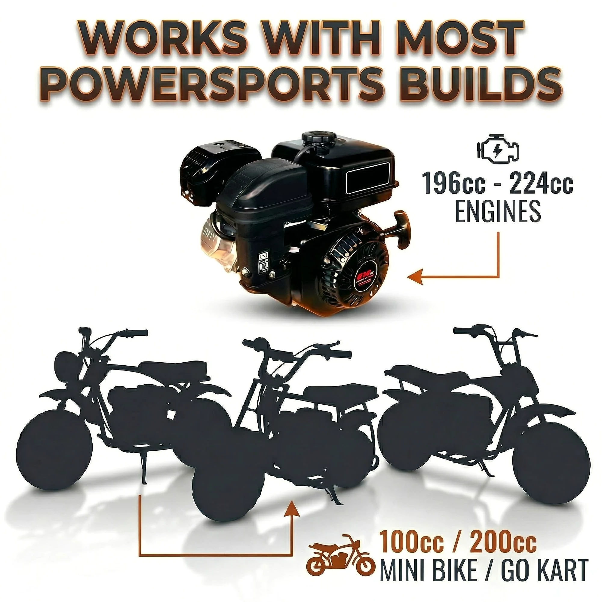 JMCHstore Placa elevadora para motor Predator 212 de 200 cc, Mega Moto MMB80 Baja Go Kart, elevación directa de 1.9 pulgadas, cambio atornillado directo y movimiento de doble dirección