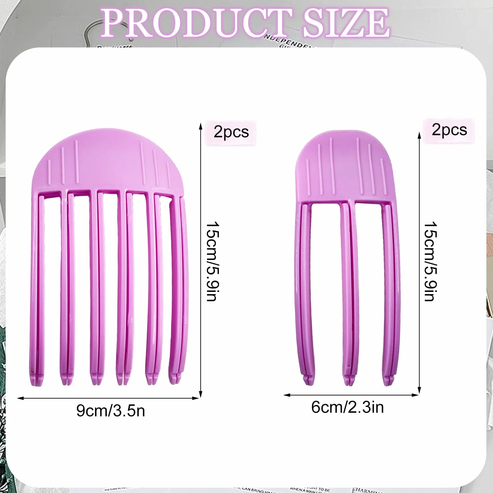 Clip de Volumen para Raíces 4 Piezas, Peines Voluminizadores de 3 y 6 Dientes, Pinzas para Cabello sin Rastro