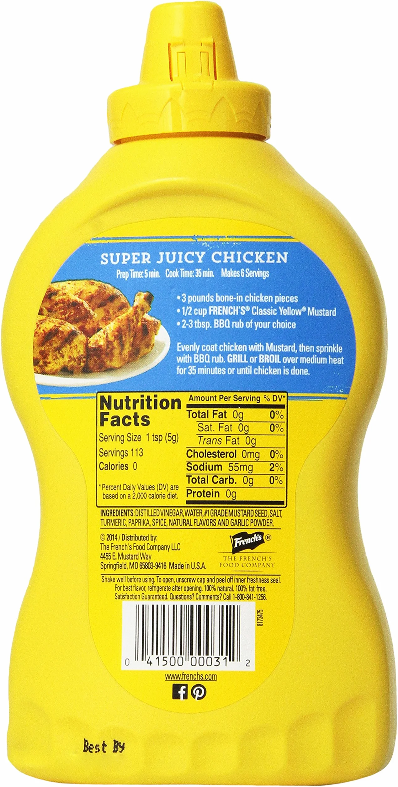 French's Classic Yellow Mustard Family Size 20 oz Pack of 3