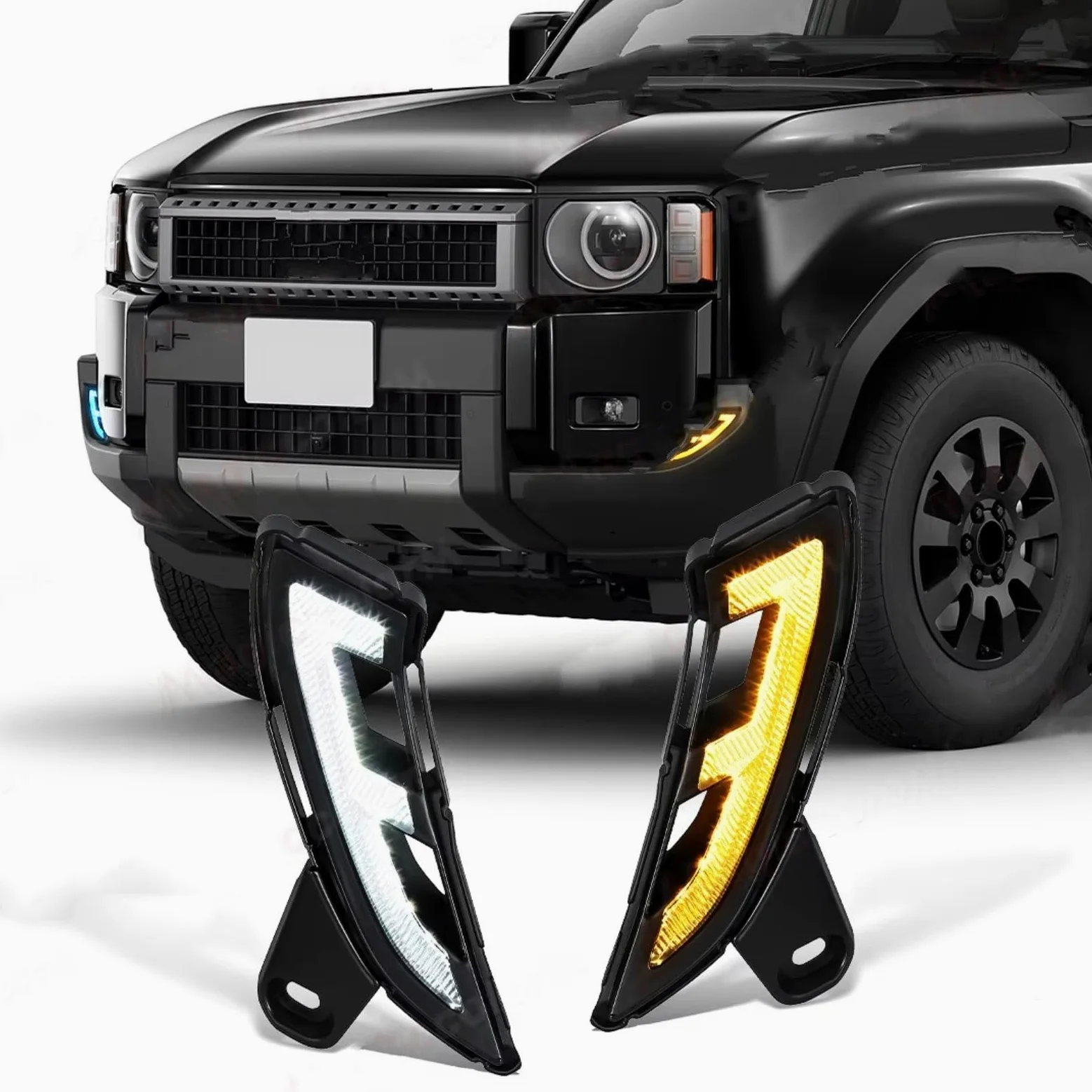 Luces Antiniebla Delanteras Para Toyota Para Tierra Para Cruiser Para Prado 250 LC250 Luzes Diurnas Funcionamiento Lámparas Señal Girar Luces Diurnas Led DRL