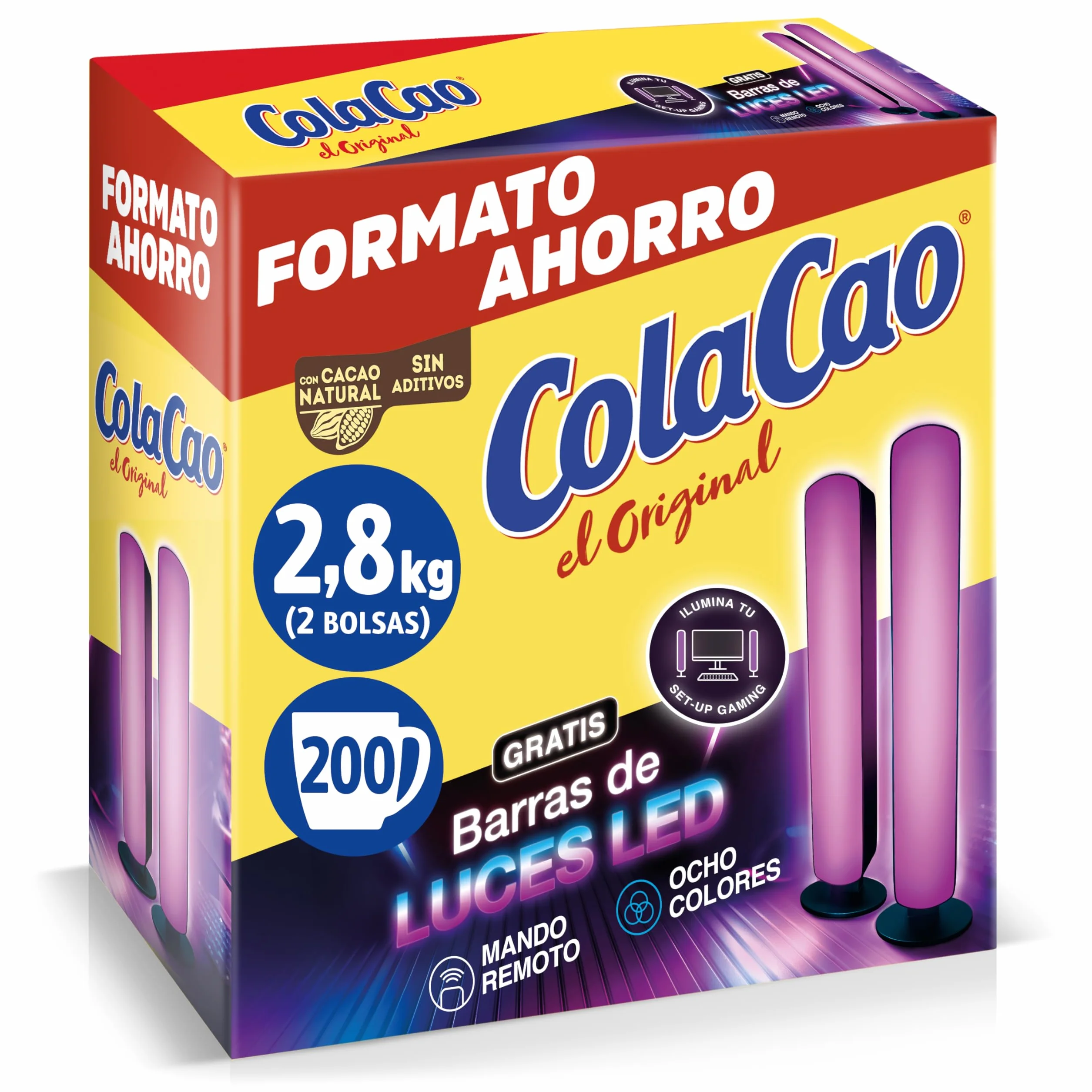 ColaCao Original Cacao Soluble Natural sin Aditivos 2,8 kg