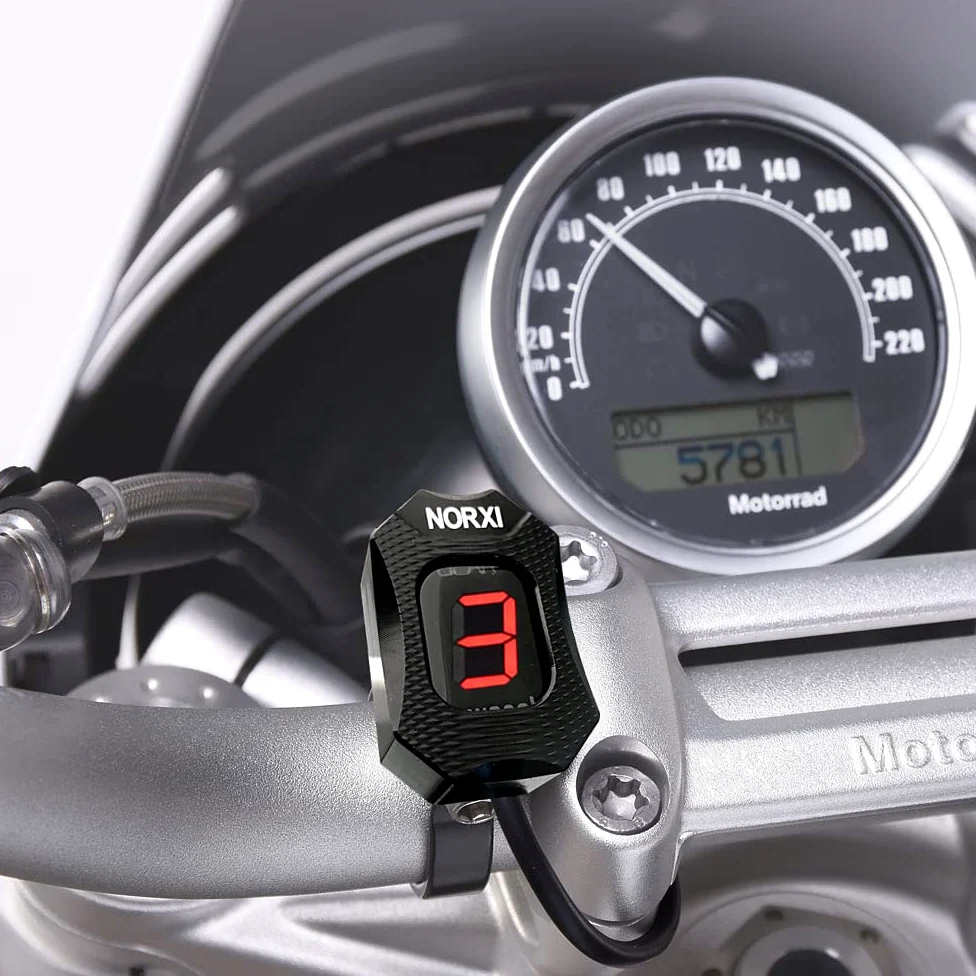 Indicador de Marchas de Motocicleta para Honda Hornet CB400 CB650F CB500X VFR800 SHADOW 750 ECU enchufe Impermeable LED Pantalla (Rojo)