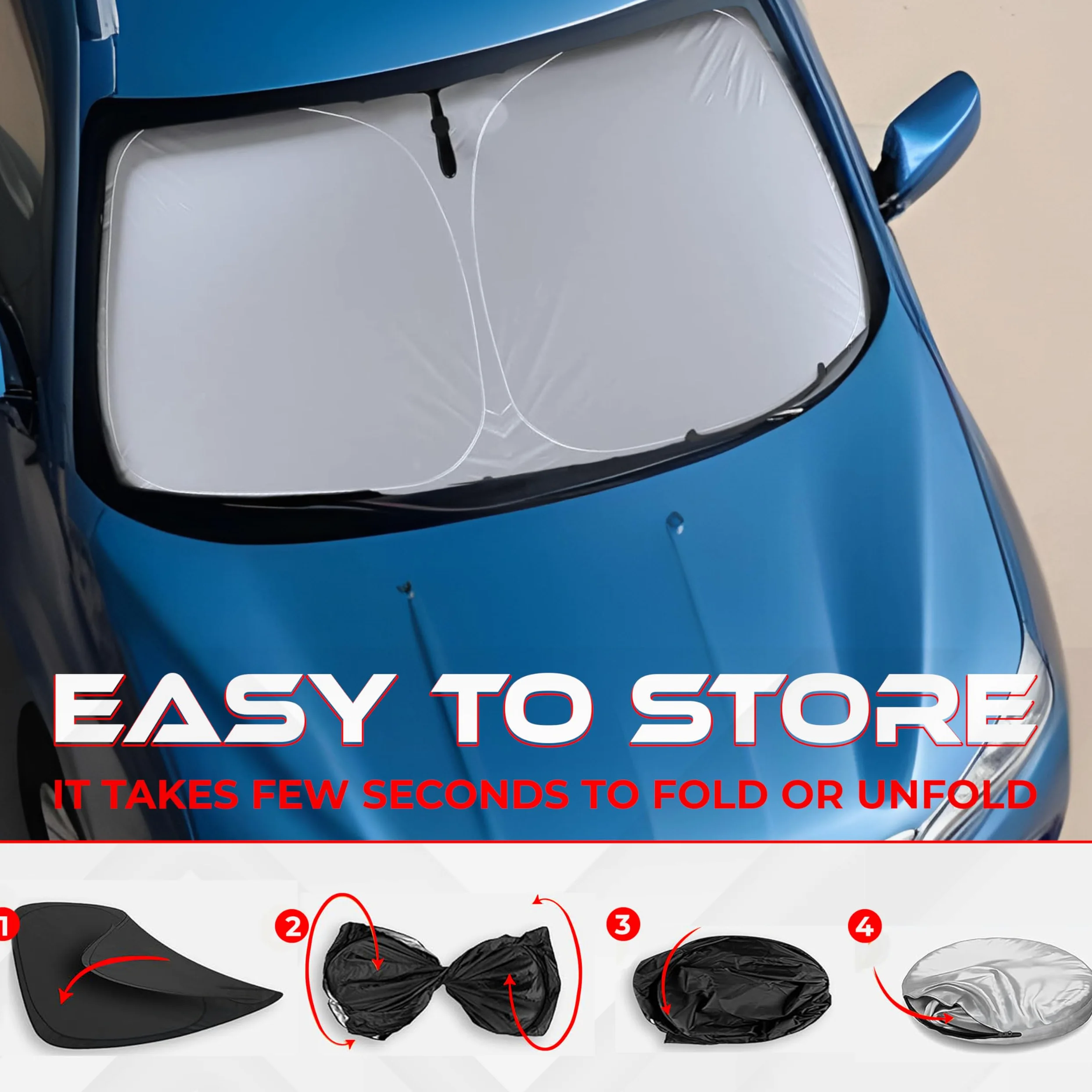Autotech Park Parasol plegable compatible con Kia Sportage 2017-2022, reflectante UV y fácil almacenamiento, parasol para parabrisas de coche de ajuste personalizado