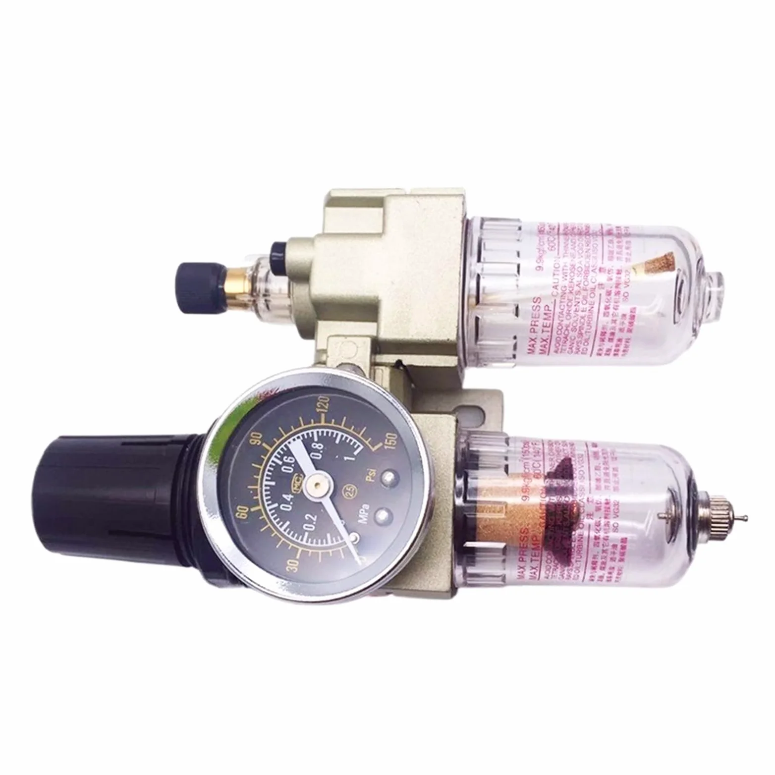 AC2010-02 G1/4 Bomba separadora de Agua y Aceite neumática Filtros de Suministro de Drenaje Manual Válvula reguladora de compresor de Aire Filtros de Aire(AC2010-02 Add SM PM,Fiber Core)