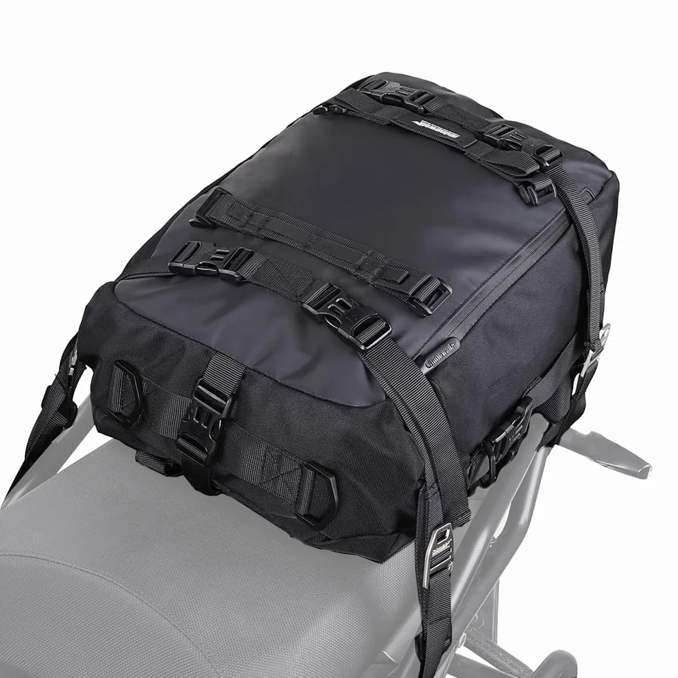 Rhinowalk Bolsa de alforja multifuncional, impermeable, 20 L, para asiento trasero de motocicleta