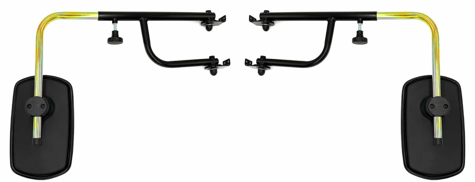 Juego de 2 espejos retrovisores para tractor (255 x 150 mm, diámetro de 14-23 mm, con brazo de espejo)