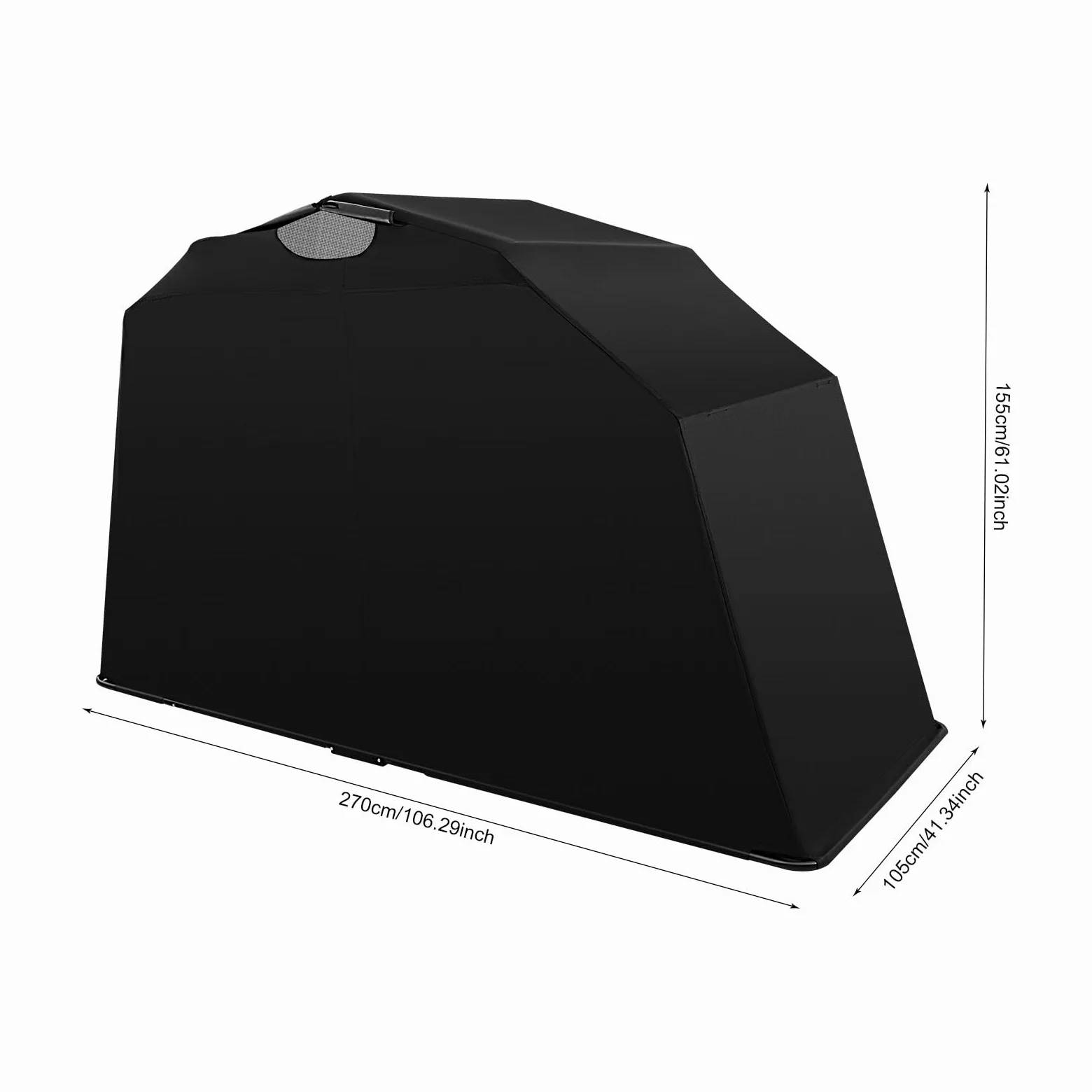 Garaje para moto, quad, lona de protección, tienda plegable impermeable, universal, resistente al polvo, con rayas impermeables, color negro
