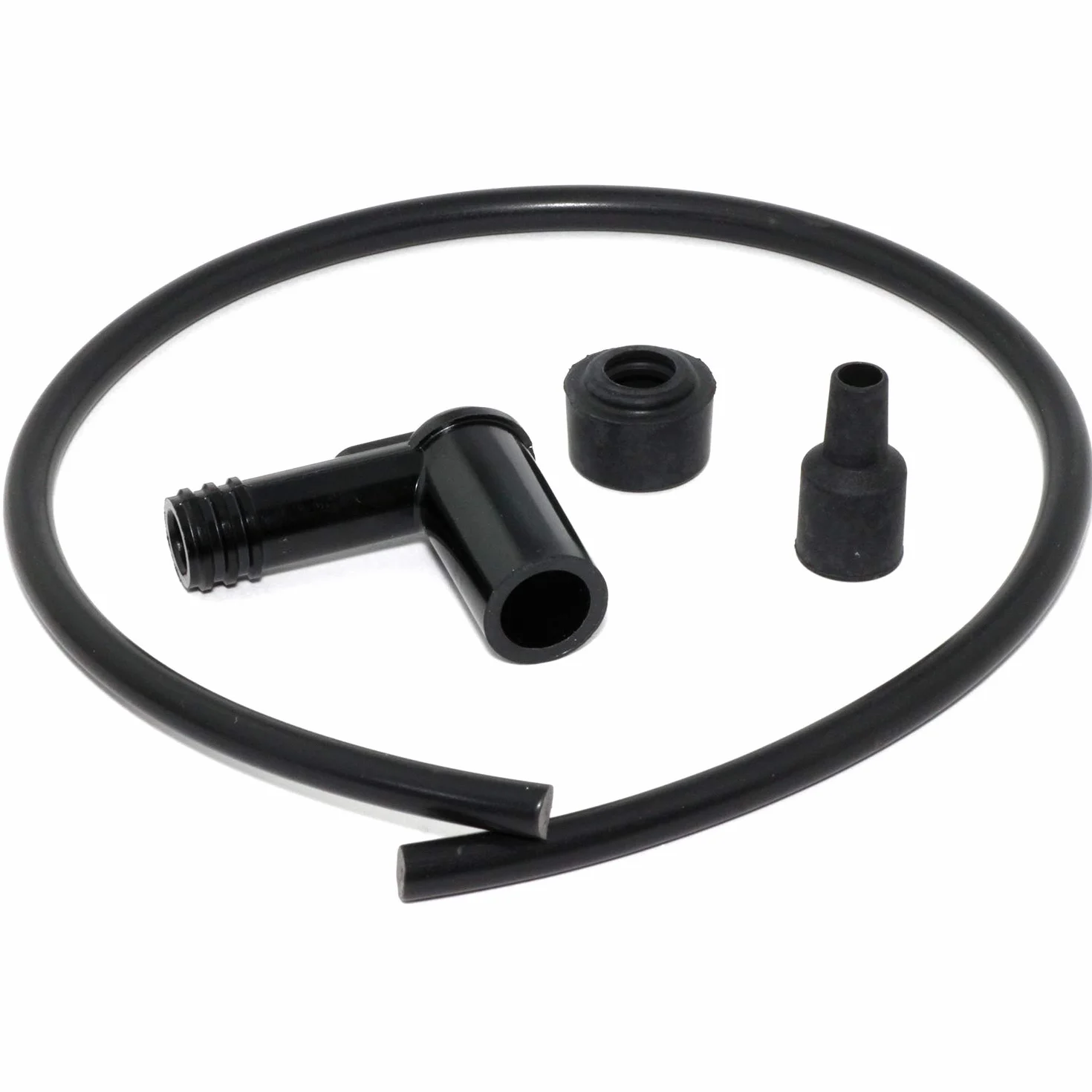 Easyboost Pipa De Bujia Cable Negro 50cm de Bujía Alta Tensión Silicona Resistente para Scooter Aerox Jog-R Moto AM6 Derbi Rieju TZR Beta XP6 RS Bw’s Cortacésped Desbrozadora Sierra Cadena