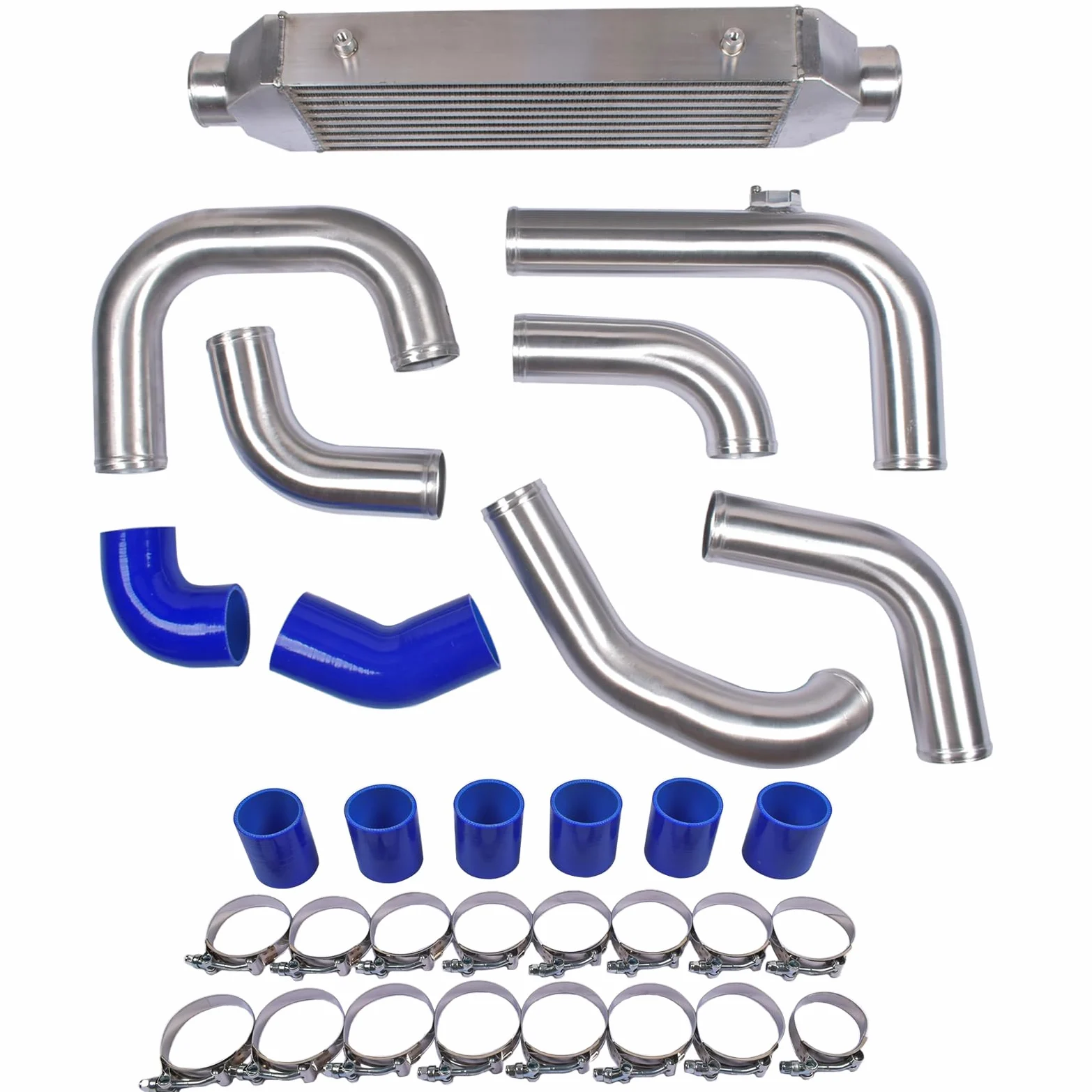 Kit de intercooler Kit FMIC del enfriador de aire del soporte delantero de aluminio compatible con Le-on Bo-ra Go-lf MK4 A3 8L 1J2 1J6 1.9TDI 1998-2005