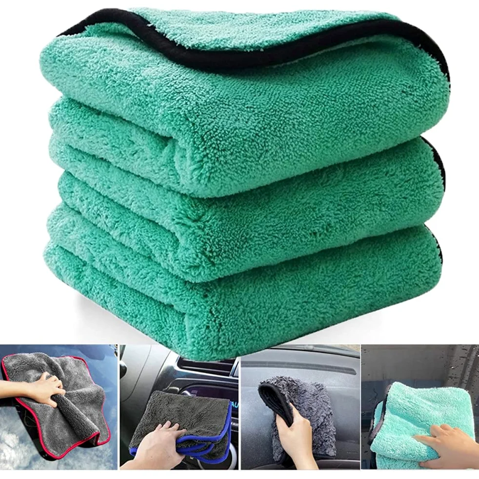 Toalla de Lavado de Autos 1200GSM Car Detailing Toalla de Microfibra de Lavado de Autos Limpieza de Autos Secado Paño de Lavado automático Trapo de Microfibra Accesorios para Autos, 1200GSM Red (120