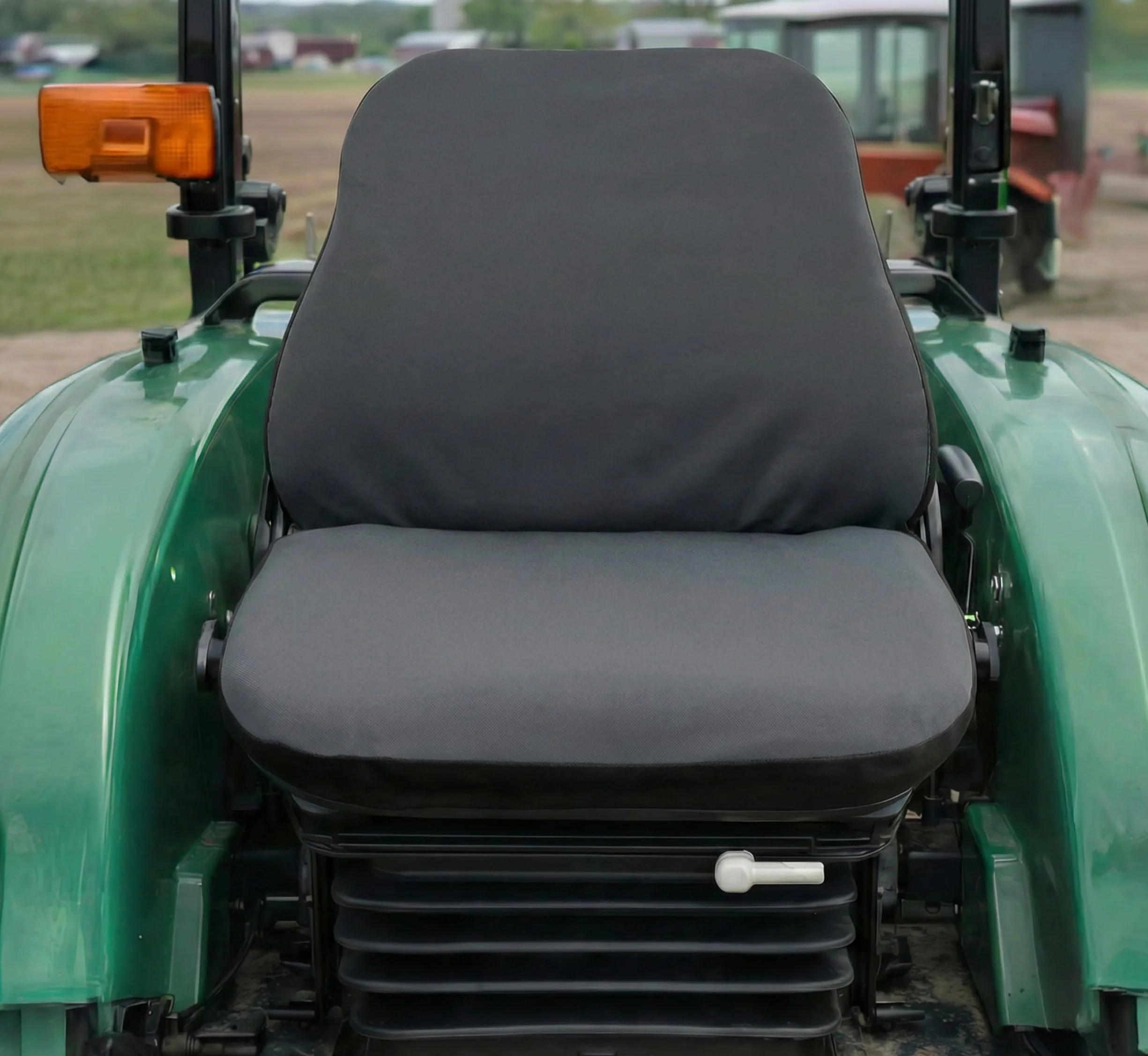 Auto Accessori Lupex - LS32 Funda de asiento de tractor universal – Asiento y respaldo de PU acolchado, costuras reforzadas, protección y comodidad para asientos agrícolas (tejido gris)