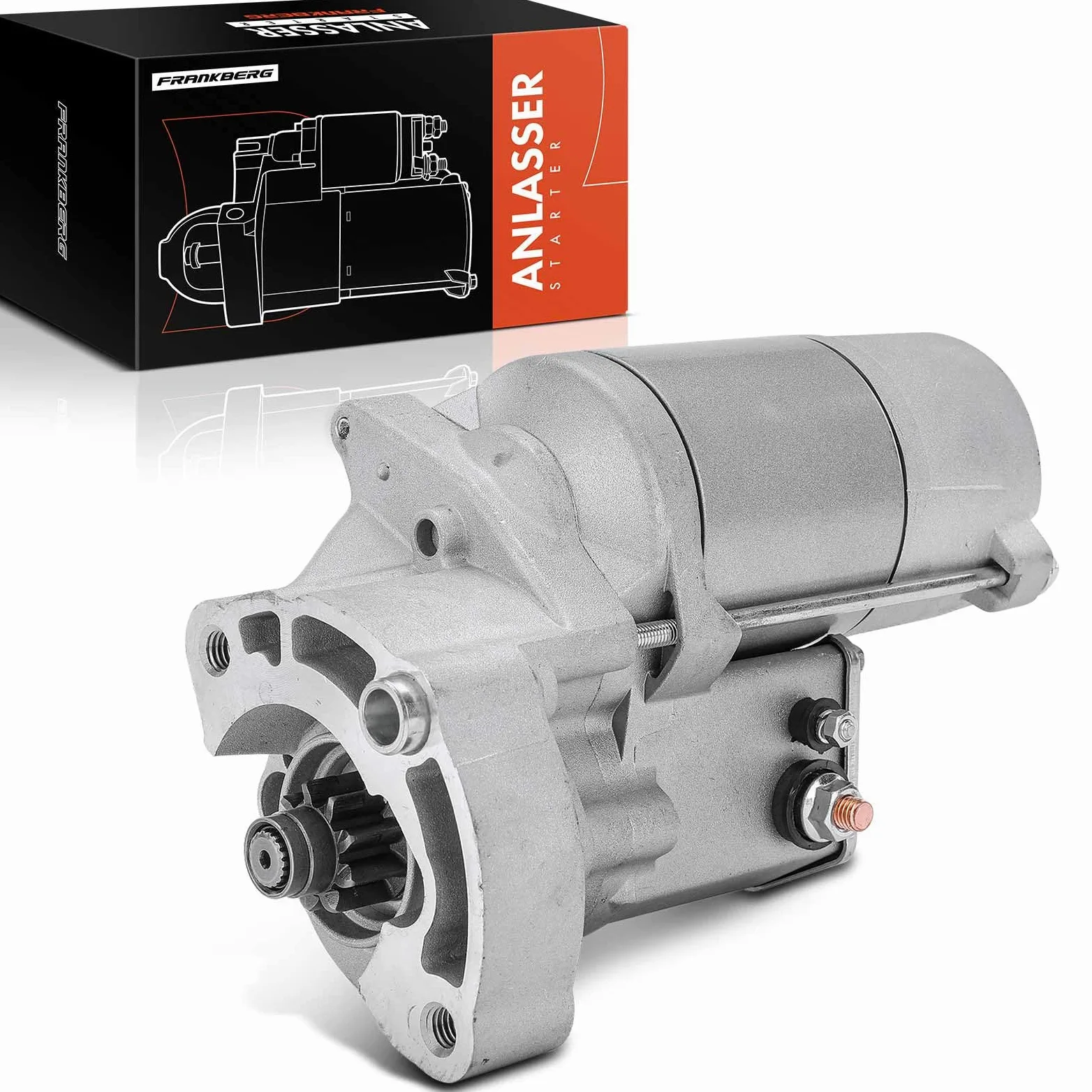 Frankberg Motor de arranque 2 kW 12 V 10 dientes 6G9N11000NB LR007373 | Compatible con: Discovery Sport L550, R.a.n.g.e R.o.v.e.r Evoque L538, Freelander 2 L359